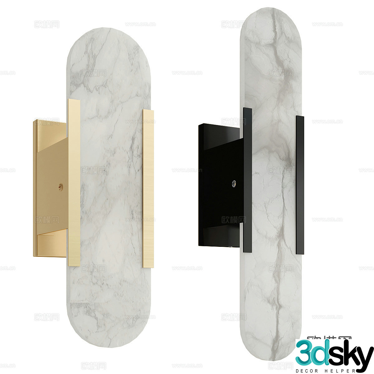 Geometric Harmony Alaba Wall Light 3D Model