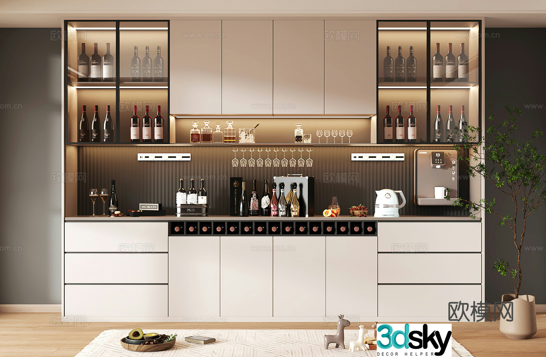 Wine cabinet design Wine cabinet red wine cabinet bar wine cabinet partition wine cabinet 3D model