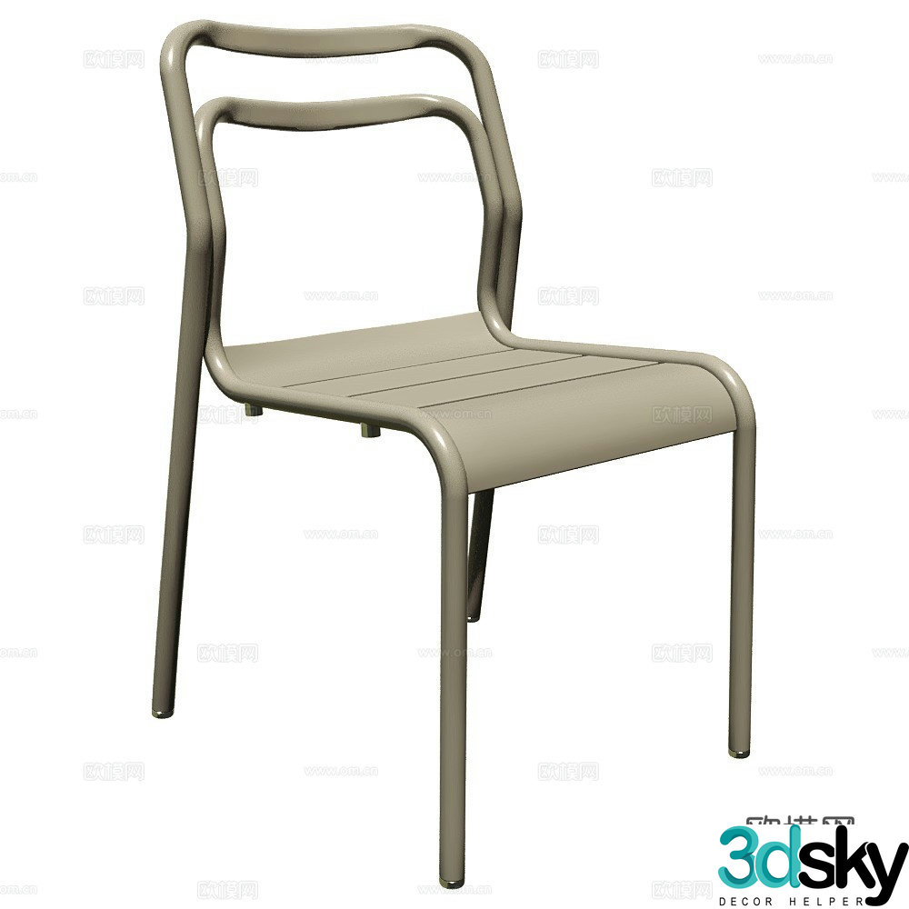 ITF Modern Outdoor Chair Nordic Dining Chair Stainless Steel Chair Iron Chair Dining Chair Single Chair 3D Model