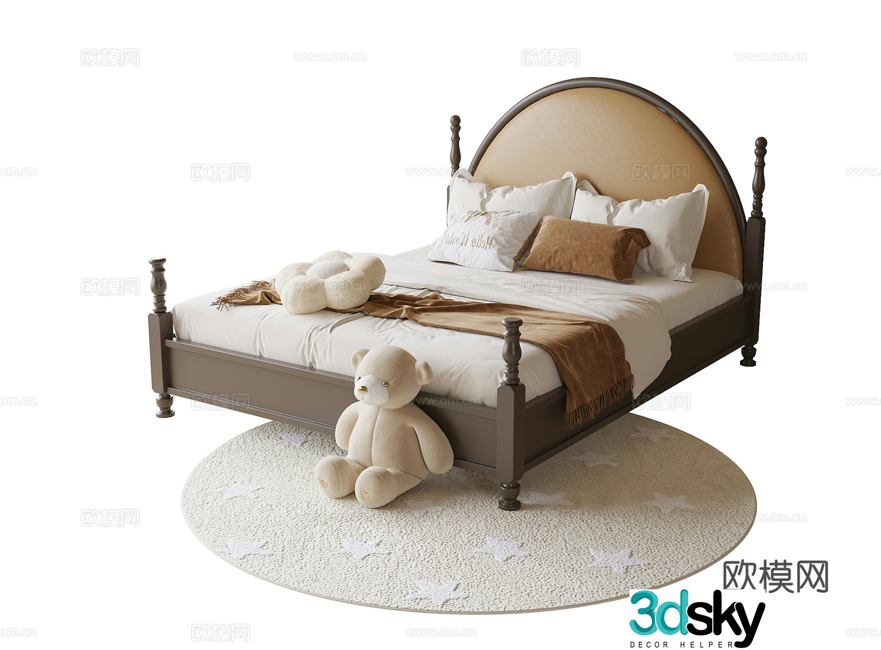 French children’s bed 3D model