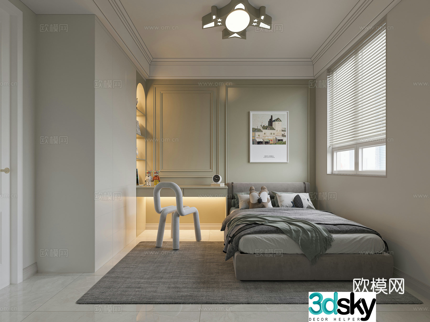 Modern children’s room 3d model