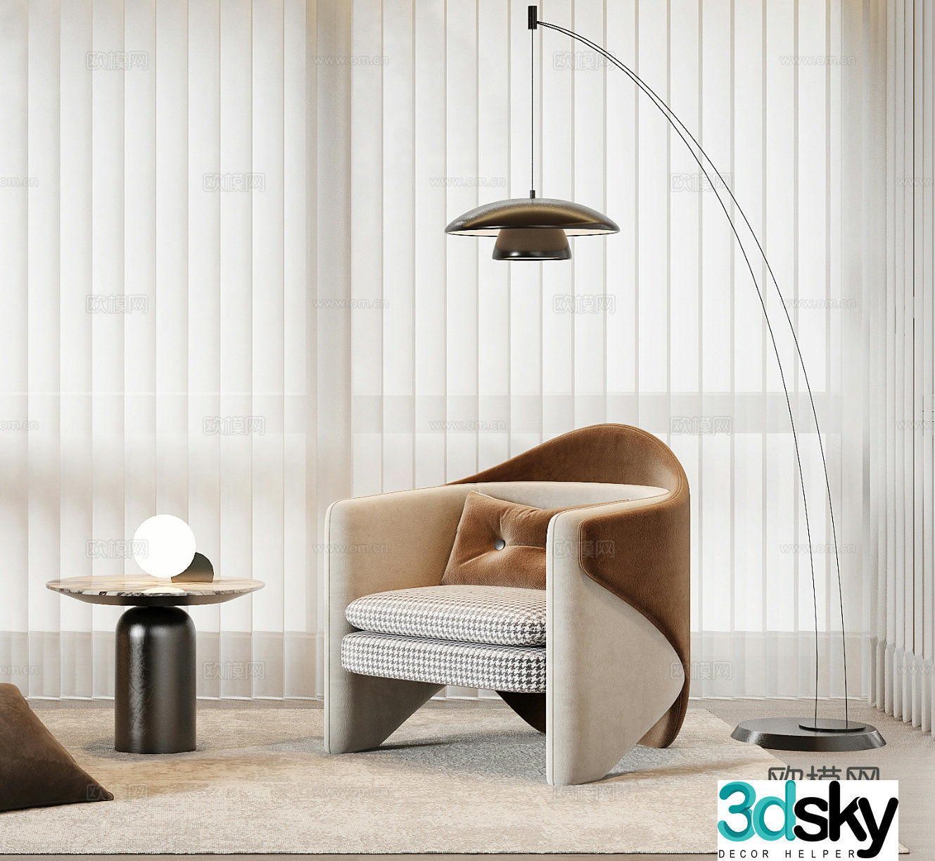 Modern leisure chair 3d model