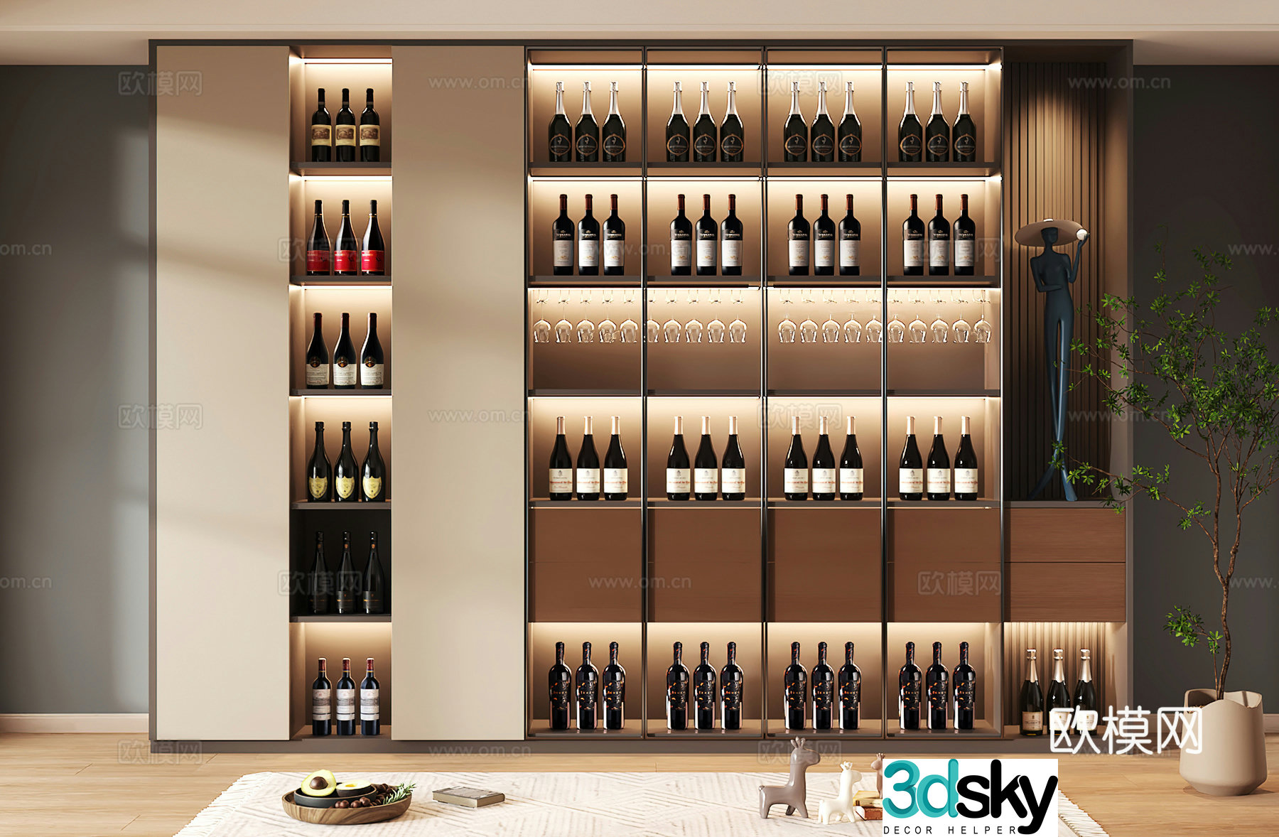 Wine cabinet design Wine cabinet red wine cabinet bar wine cabinet partition wine cabinet 3D model