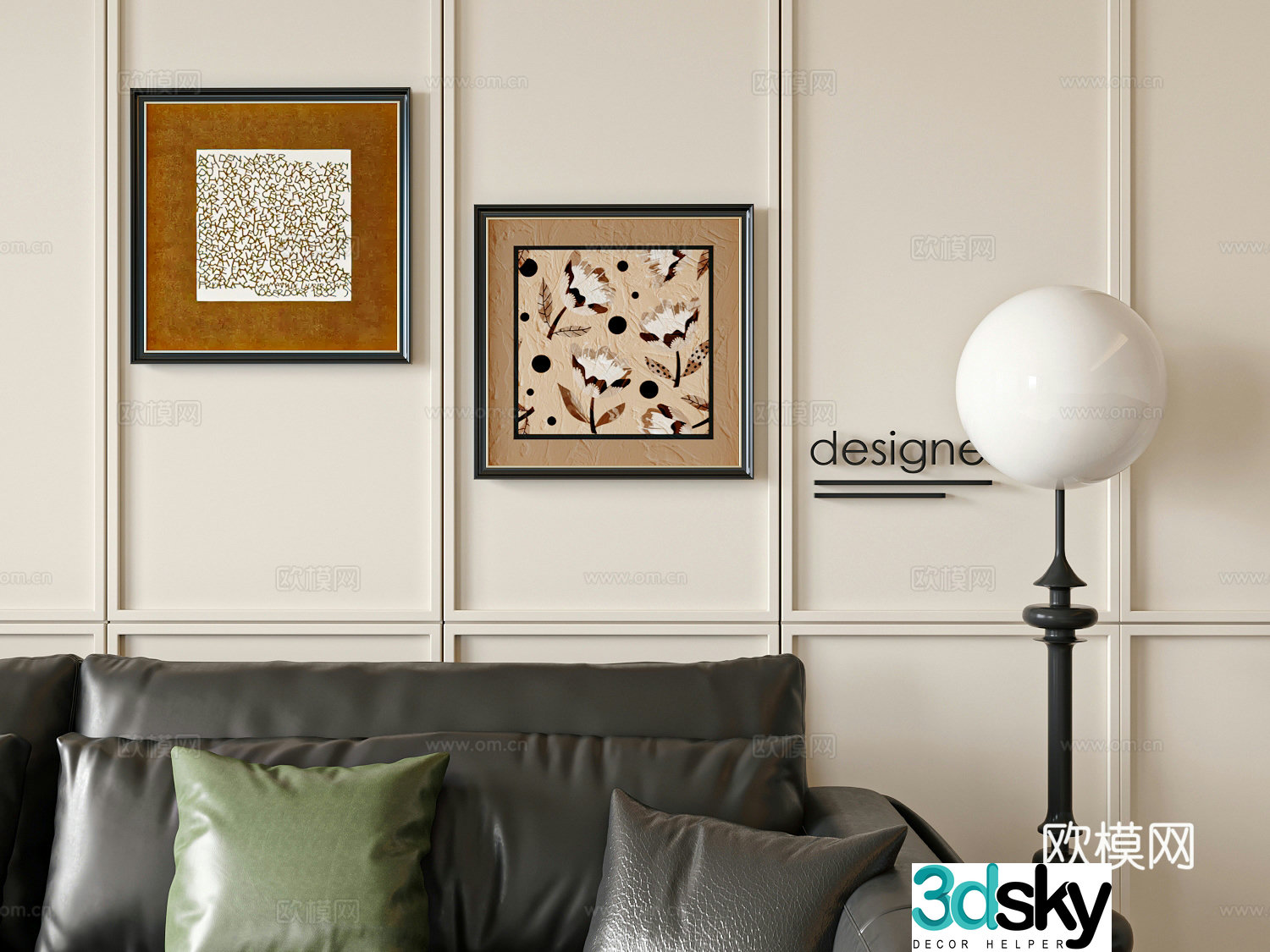 French medieval style hanging paintings living room decoration paintings 3D model