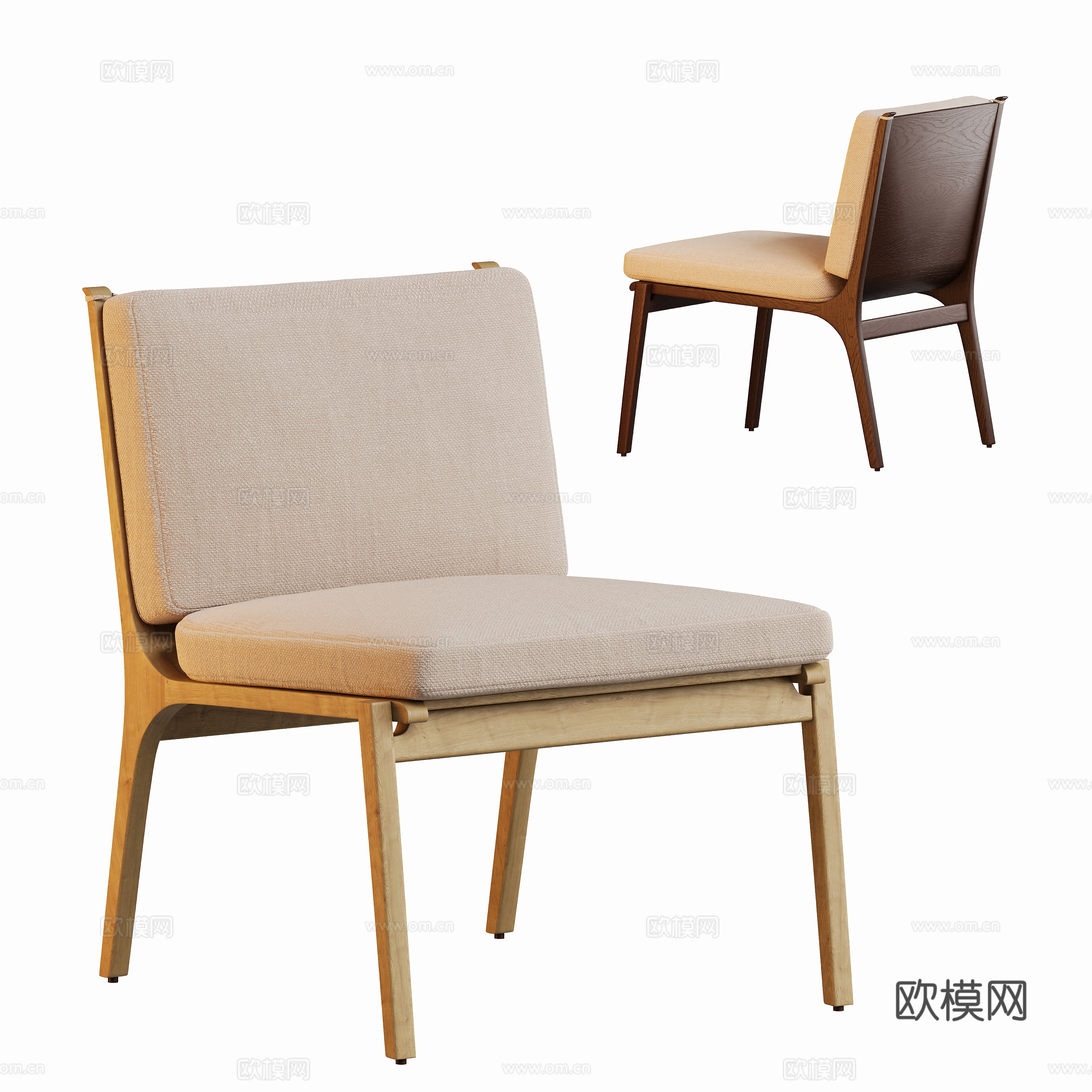 Modern log leisure chair 3d model