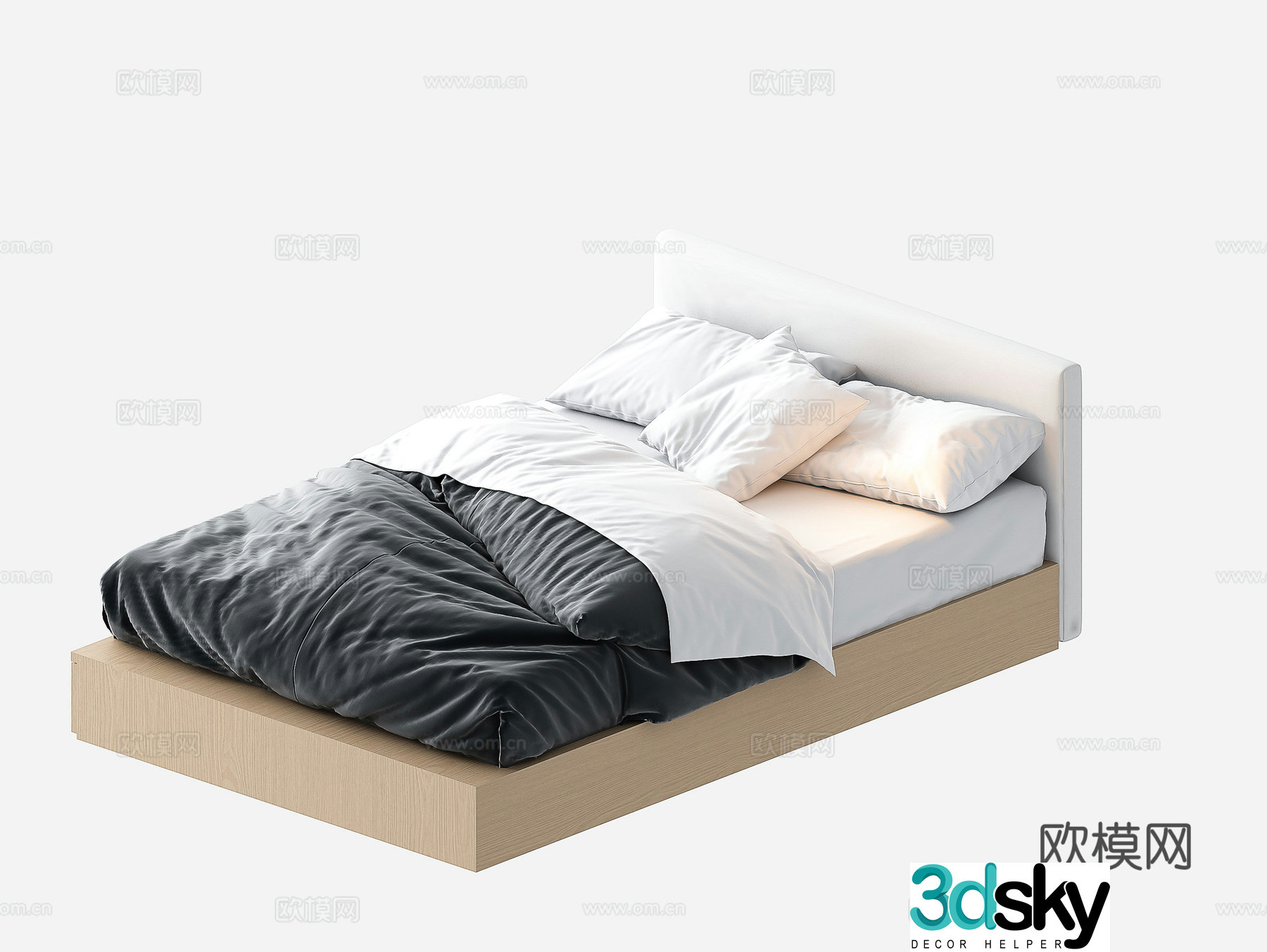 Single bed floor bed tatami bed children’s bed 3d model