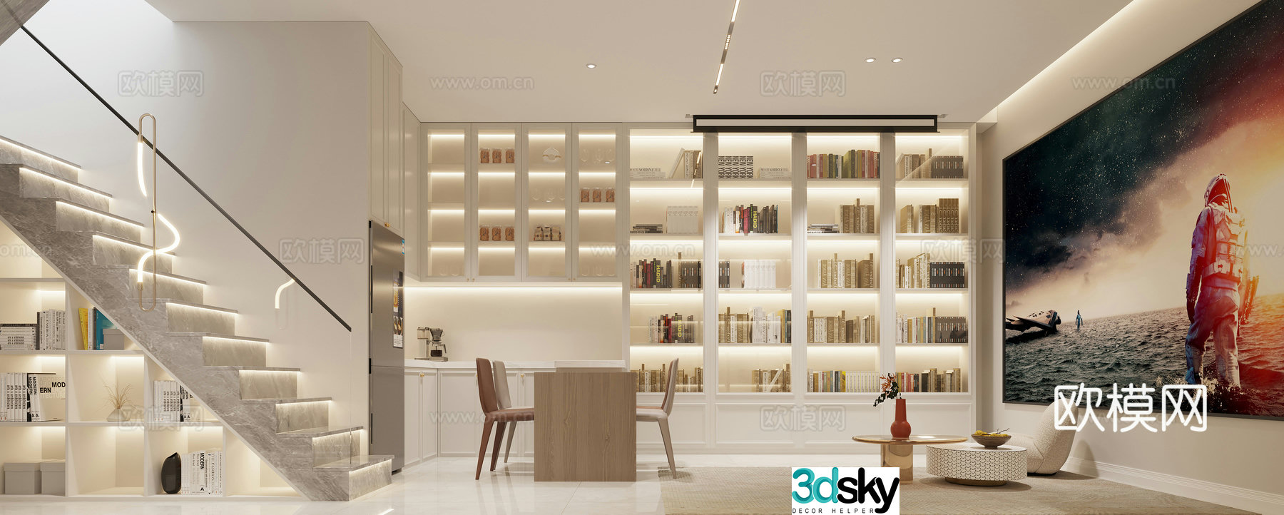 Modern basement 3d model
