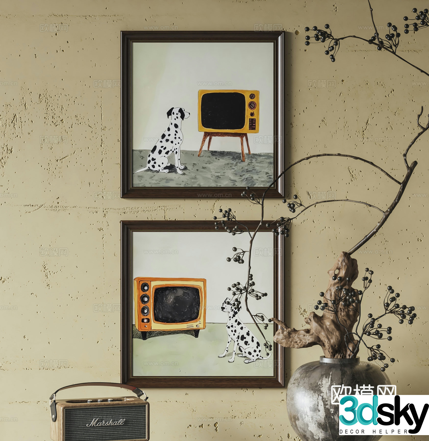 3D model of medieval hanging paintings