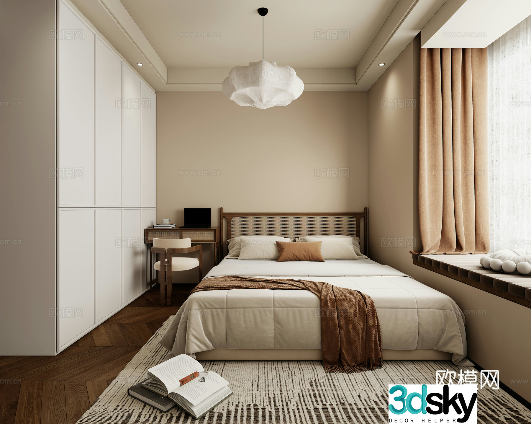 Middle-aged bedroom 3d model