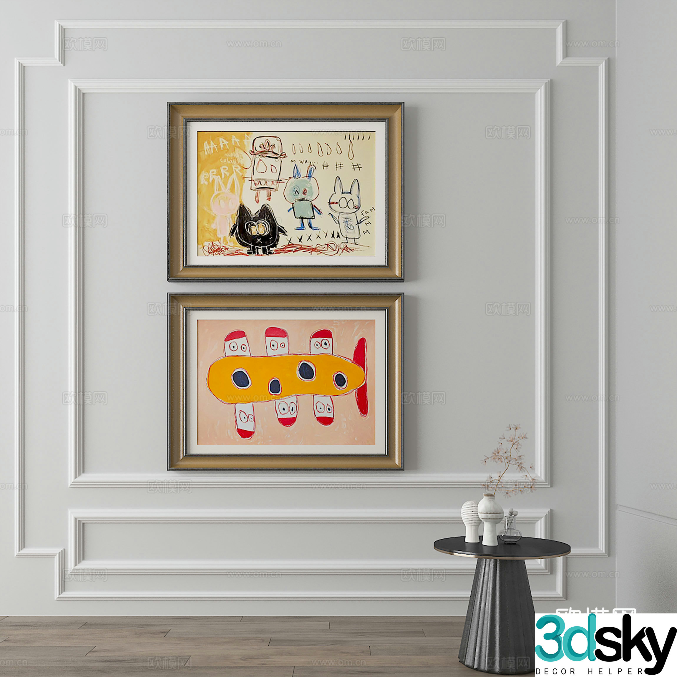 Nordic decorative painting 3d model