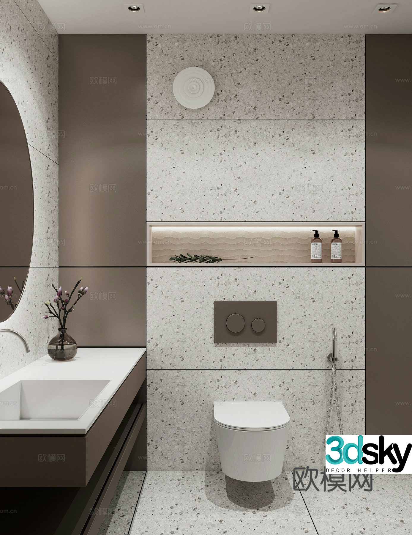 Light luxury bathroom 3D model