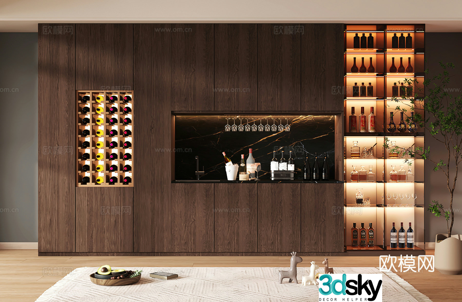 Wine cabinet design Wine cabinet red wine cabinet bar wine cabinet partition wine cabinet 3D model