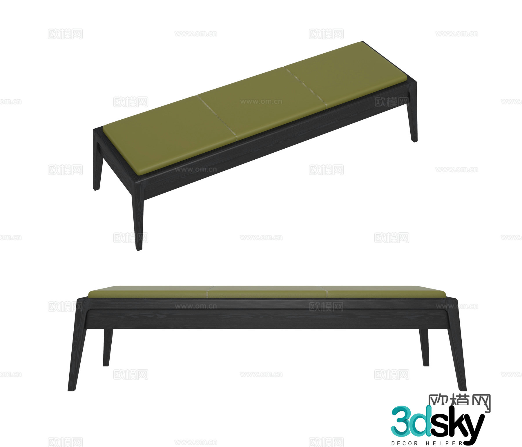 Modern bed stool 3d model