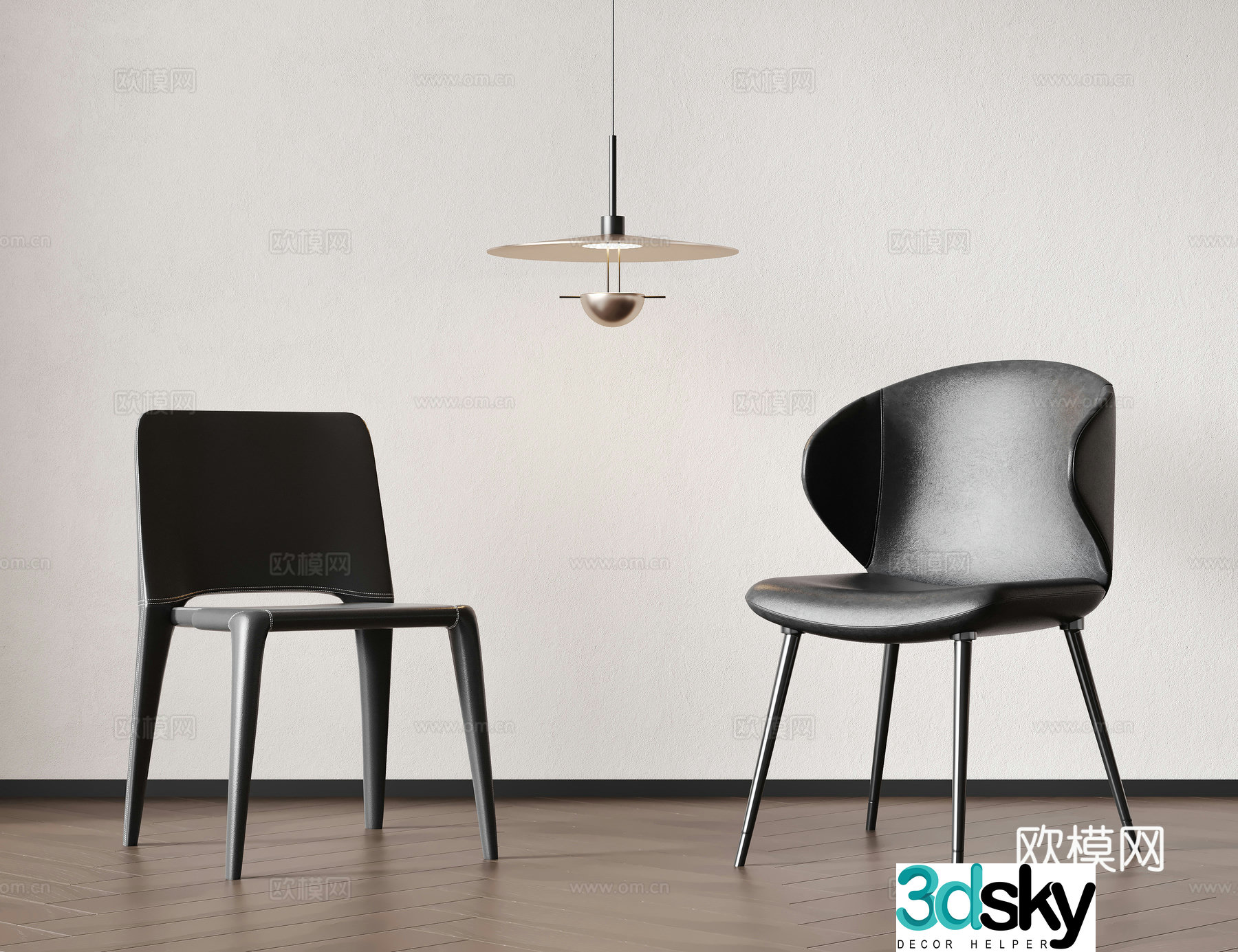 Modern single chair dining chair leather dining chair book chair dressing chair 3d model