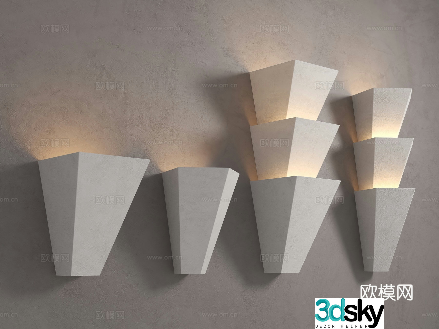 Wasabi gypsum lamp Middle-aged lamp Plaster lamp Wall lamp Bedside wall lamp Entrance wall lamp 3D model