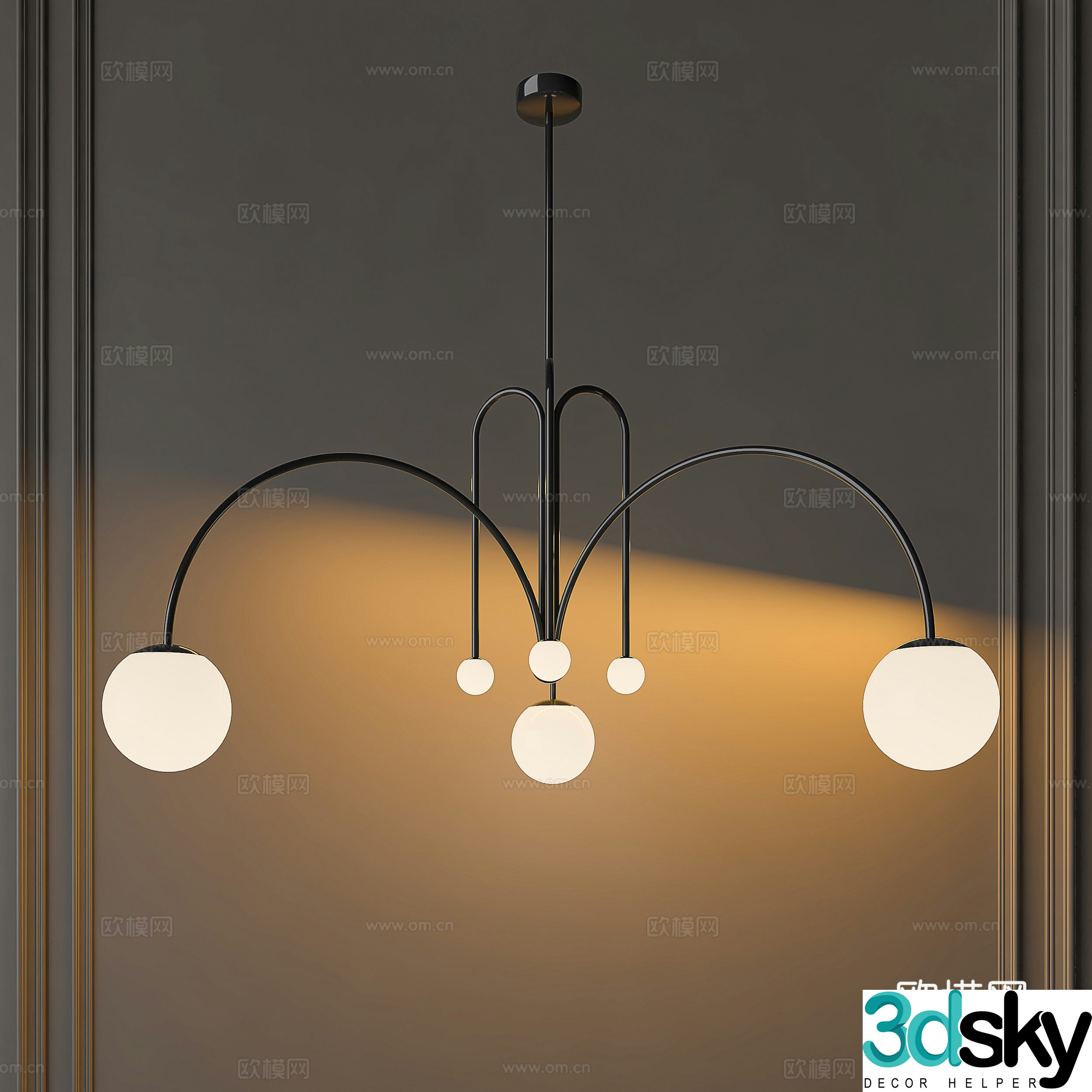Medium style chandeliers French chandeliers Living room chandeliers Nordic chandeliers Spherical chandeliers 3D model