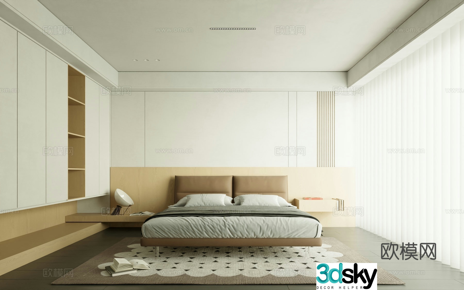 Modern Italian home bedroom owner-lighting bedroom log bedroom bedroom nightstand 3d model