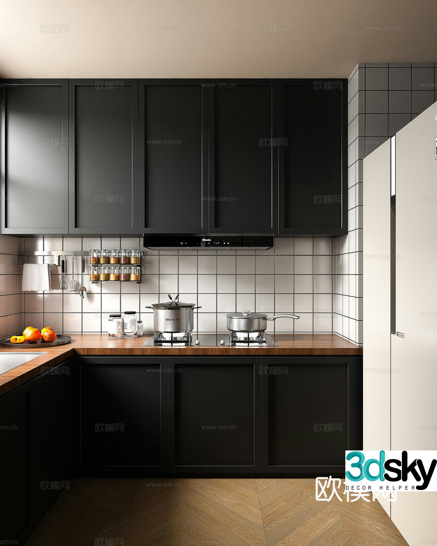 Middle style kitchen modern kitchen retro kitchen Nordic kitchen minimalist kitchen 3d model