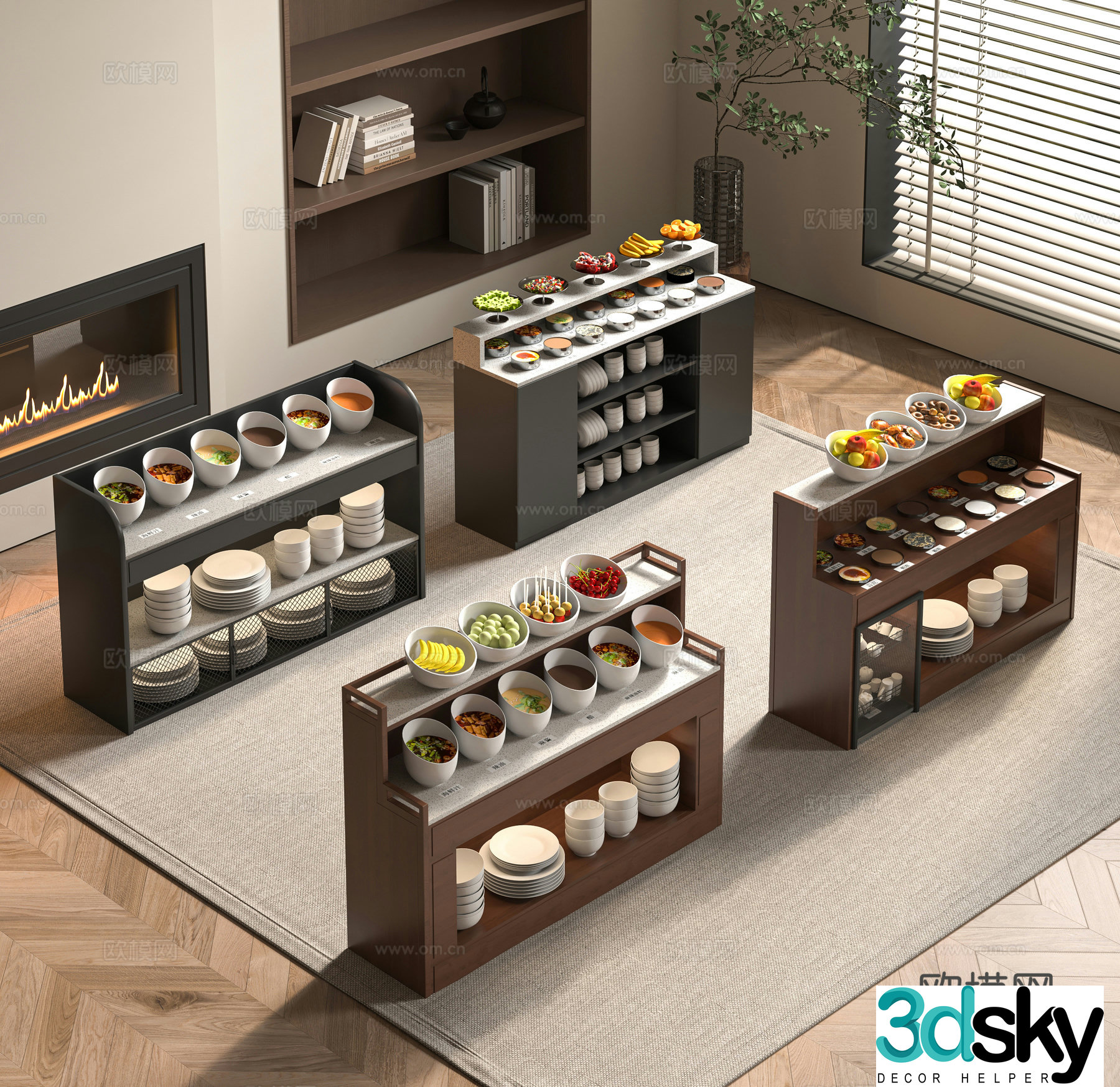 Modern seasoning table 3D model