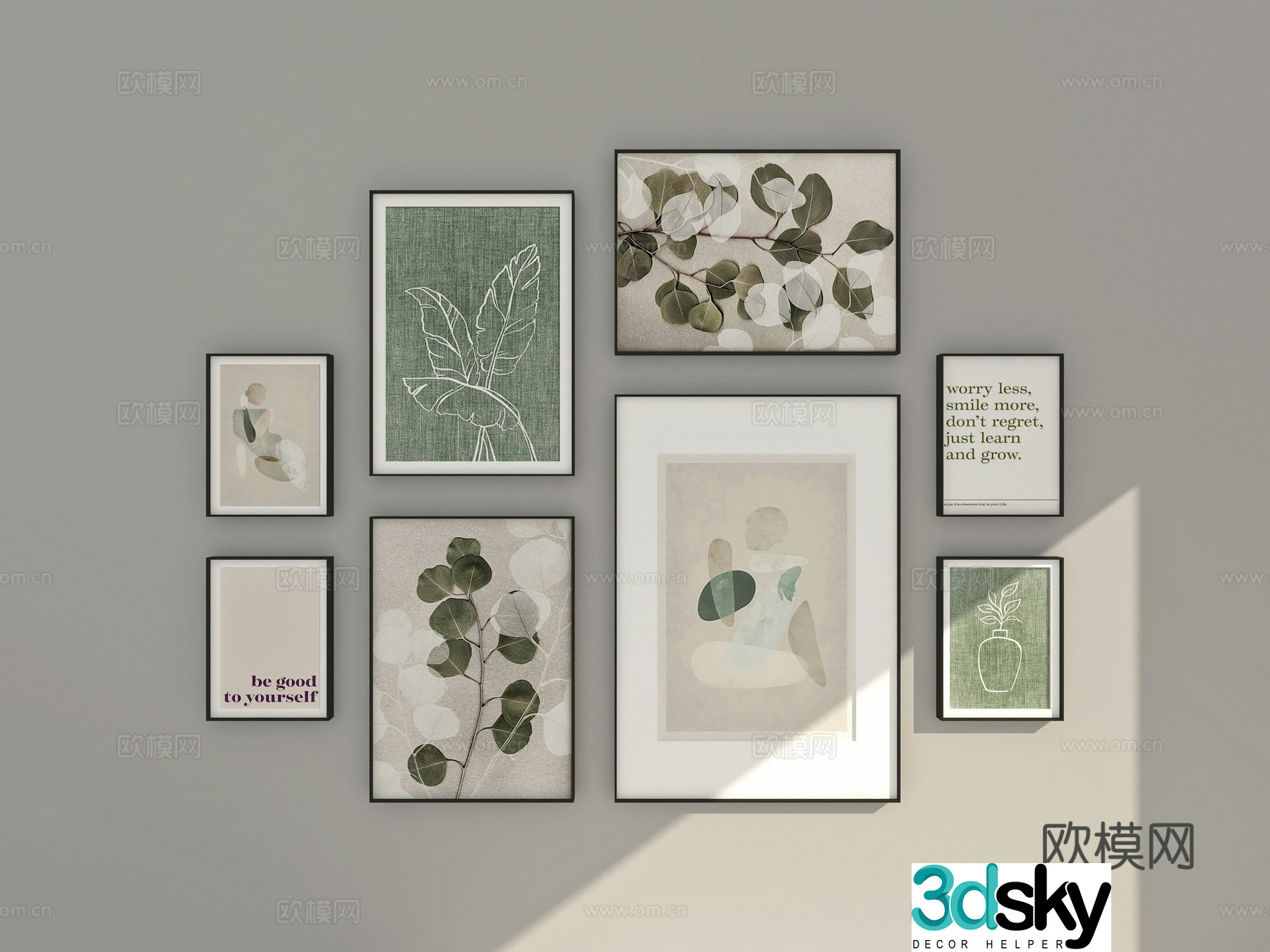 Combination painting Modern painting Nordic painting 3D model