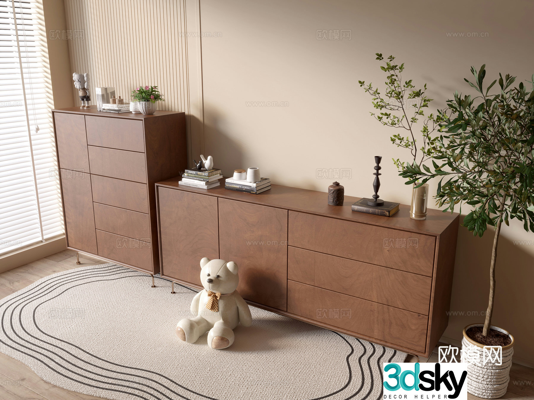 Modern cabinet whole cabinet sideboard balcony cabinet storage cabinet entrance entrance cabinet 3D model