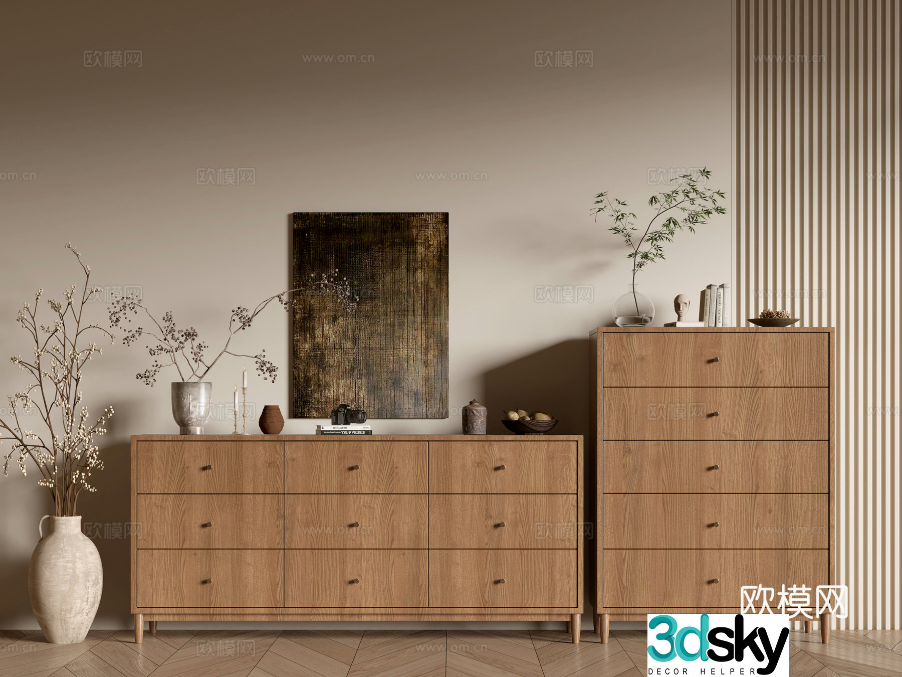 Modern wood grain cabinet minimalist wind cabinet whole cabinet sideboard cabinet balcony cabinet storage cabinet 3d model
