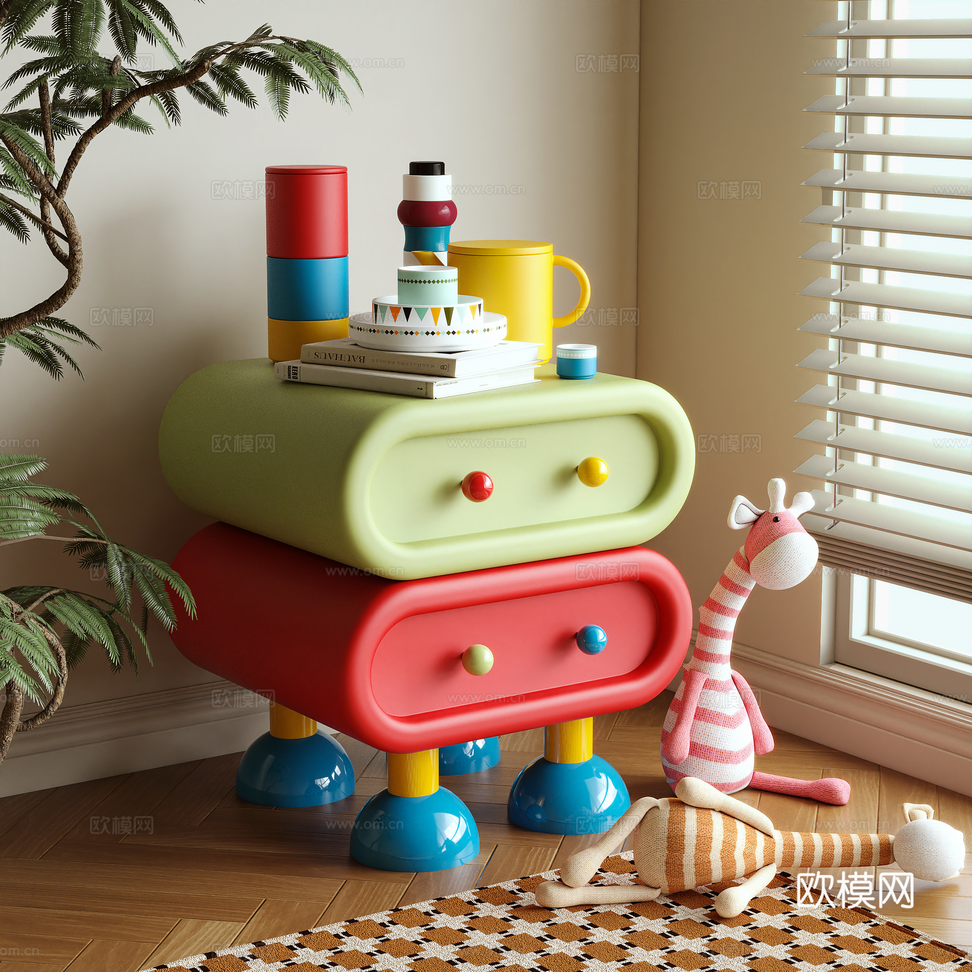 Modern bedside table dopamine 3d model