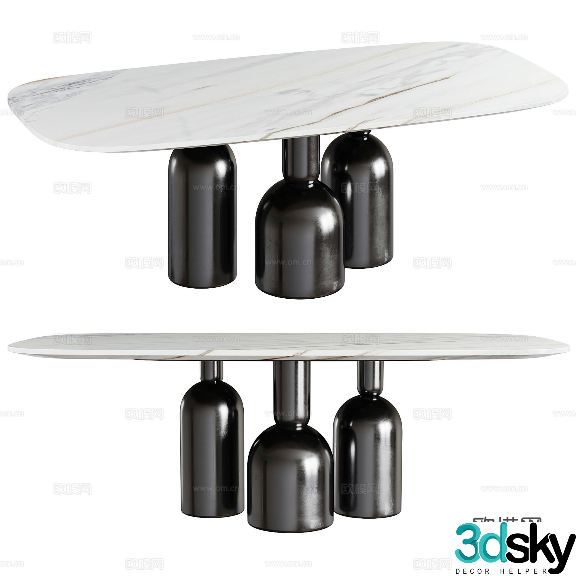 Modern restaurant dining table 3d model