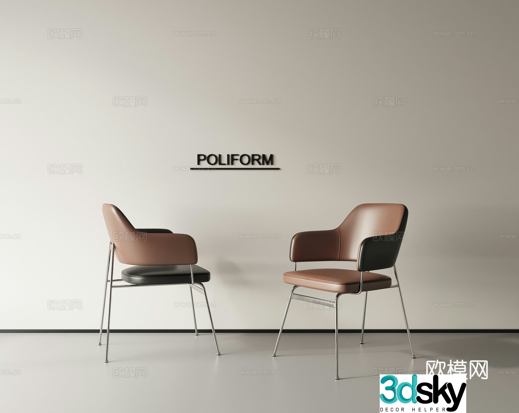 Dining chair single chair 3d model