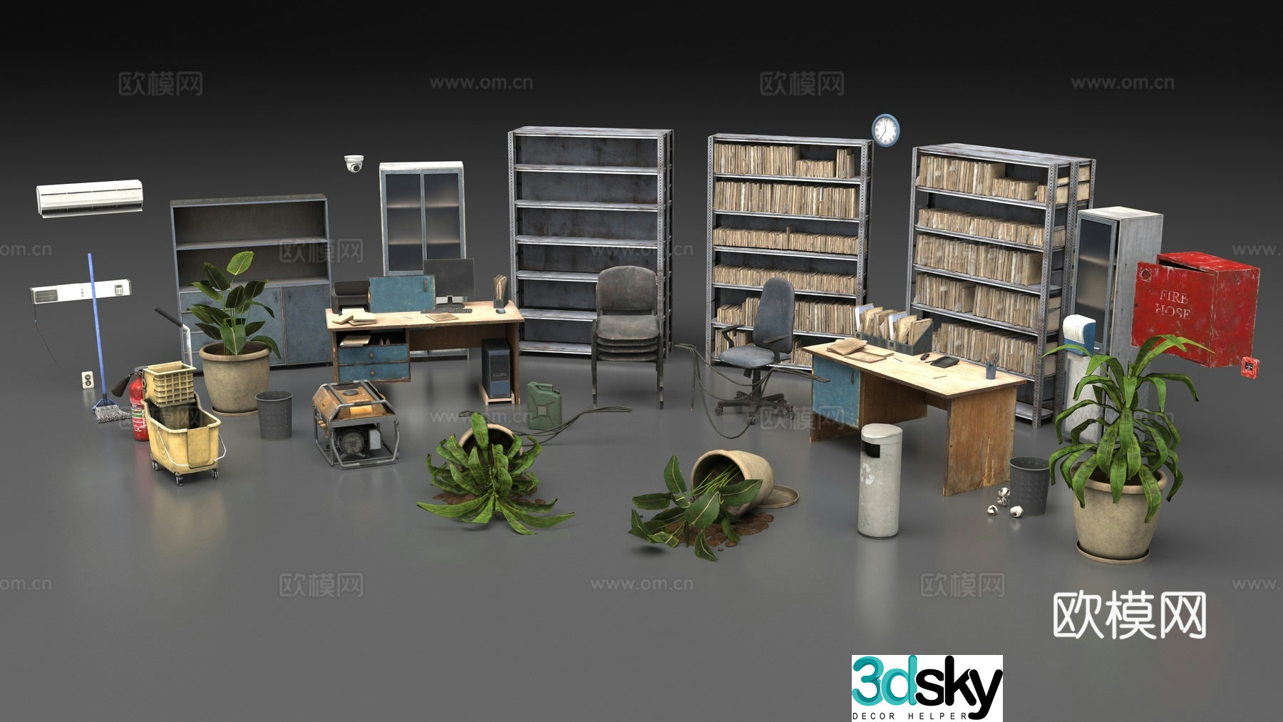 Doomsday Office Props 3D Model
