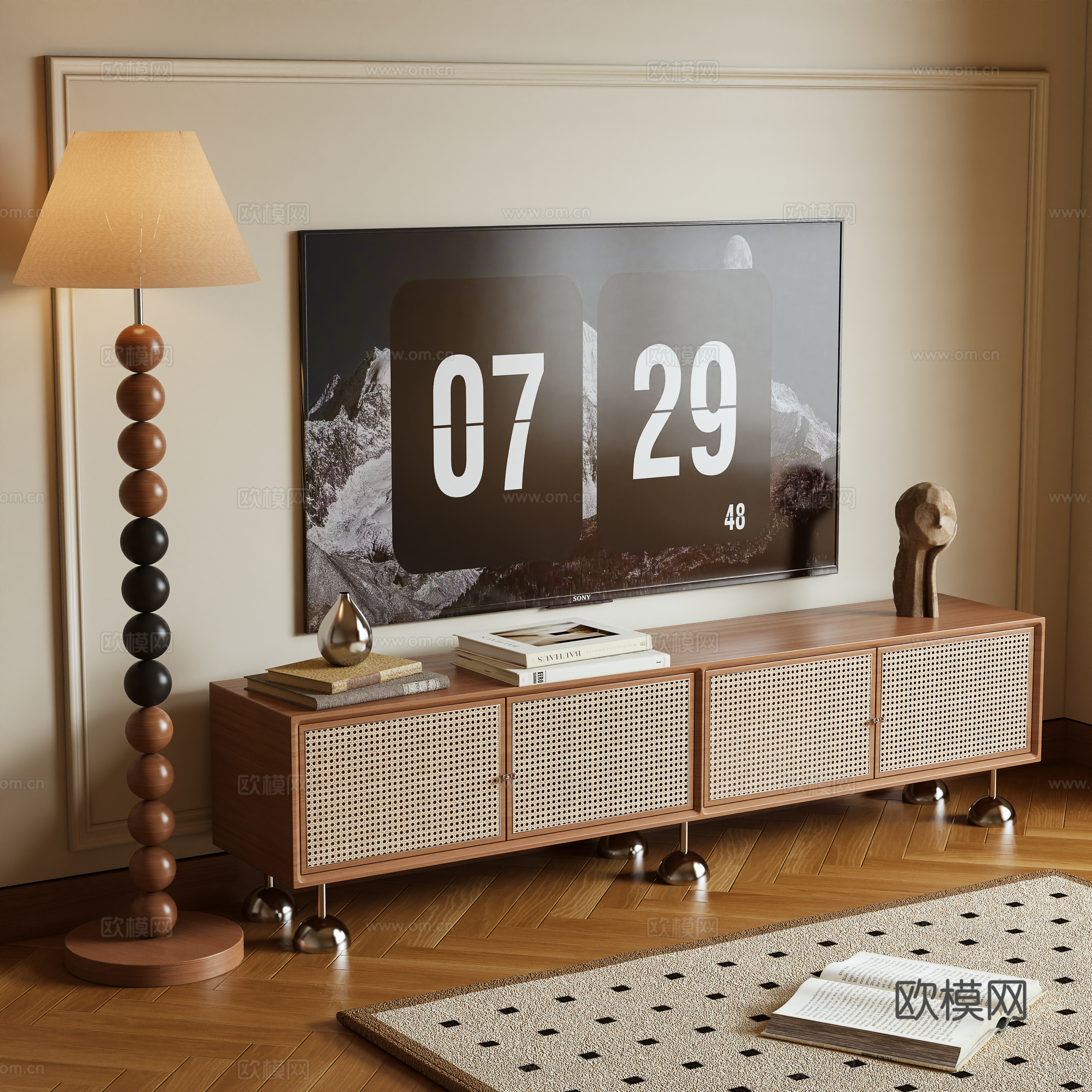 Middle-aged TV cabinet 3D model