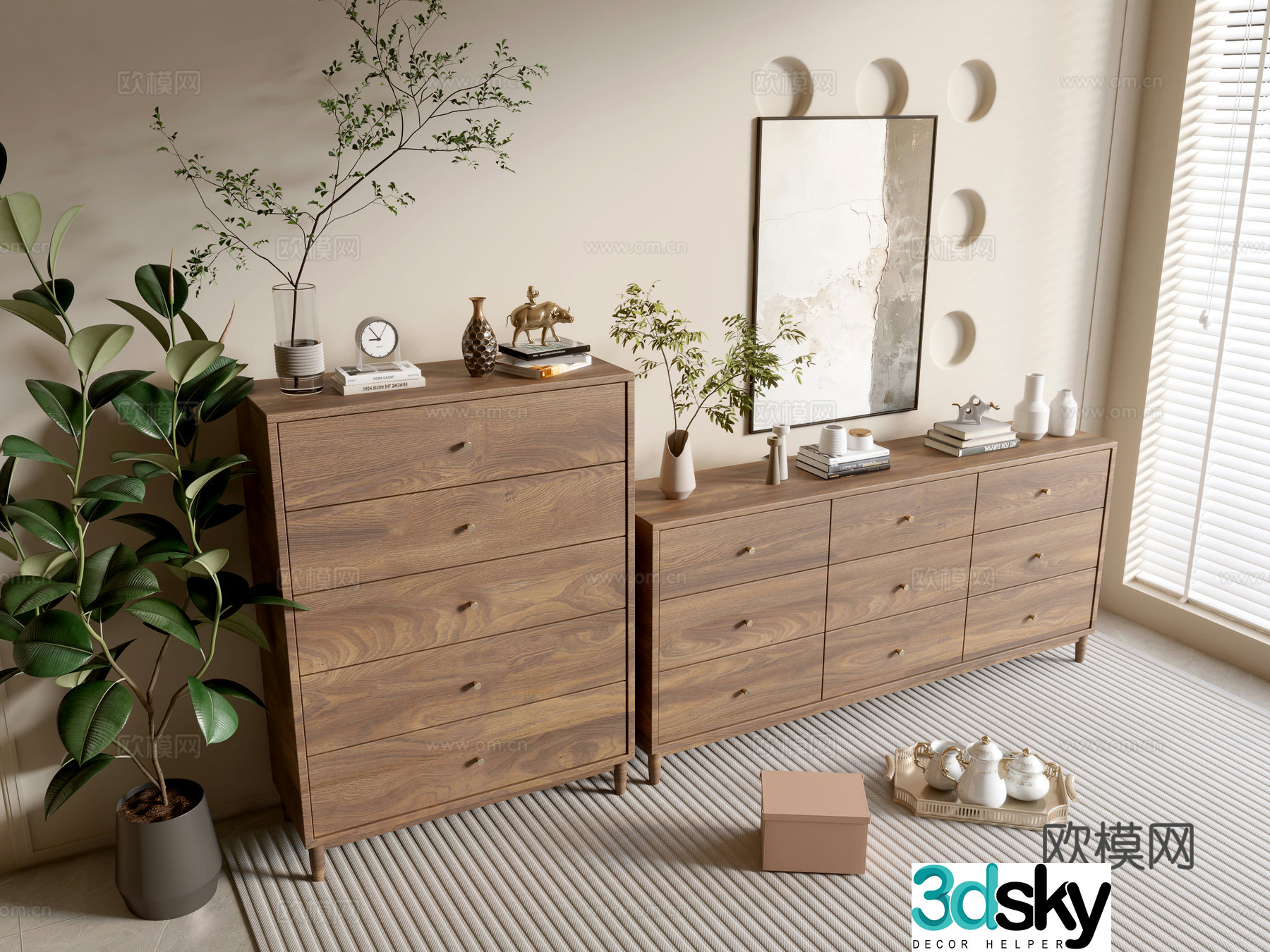 Modern wood grain cabinet minimalist wind cabinet whole cabinet sideboard cabinet balcony cabinet storage cabinet 3d model