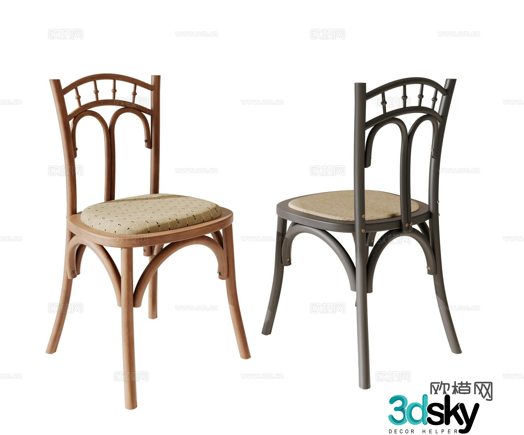 Modern medieval dining chair 3d model