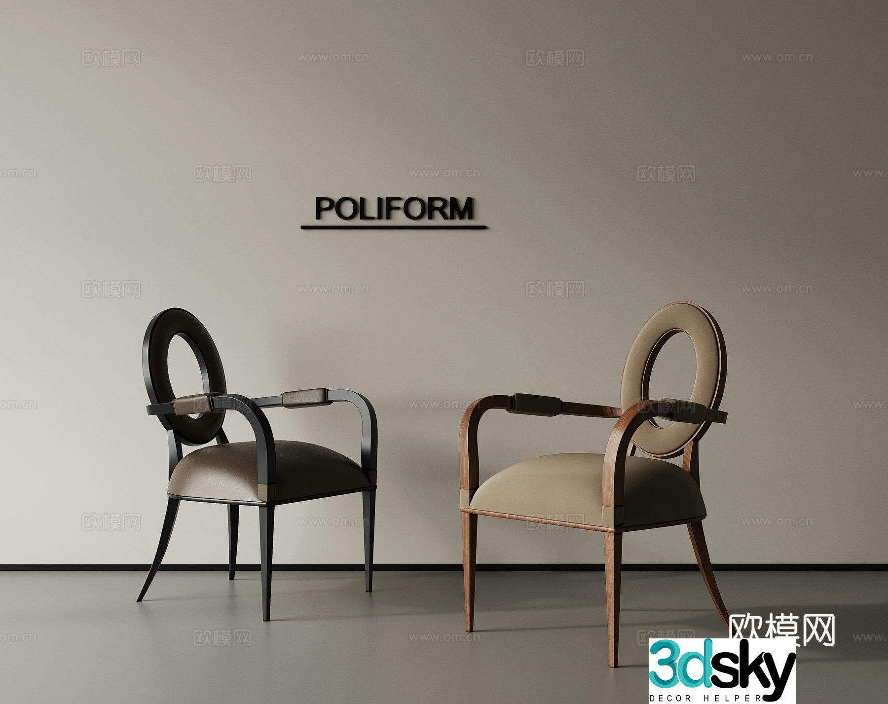 Dining chair single chair book chair 3d model