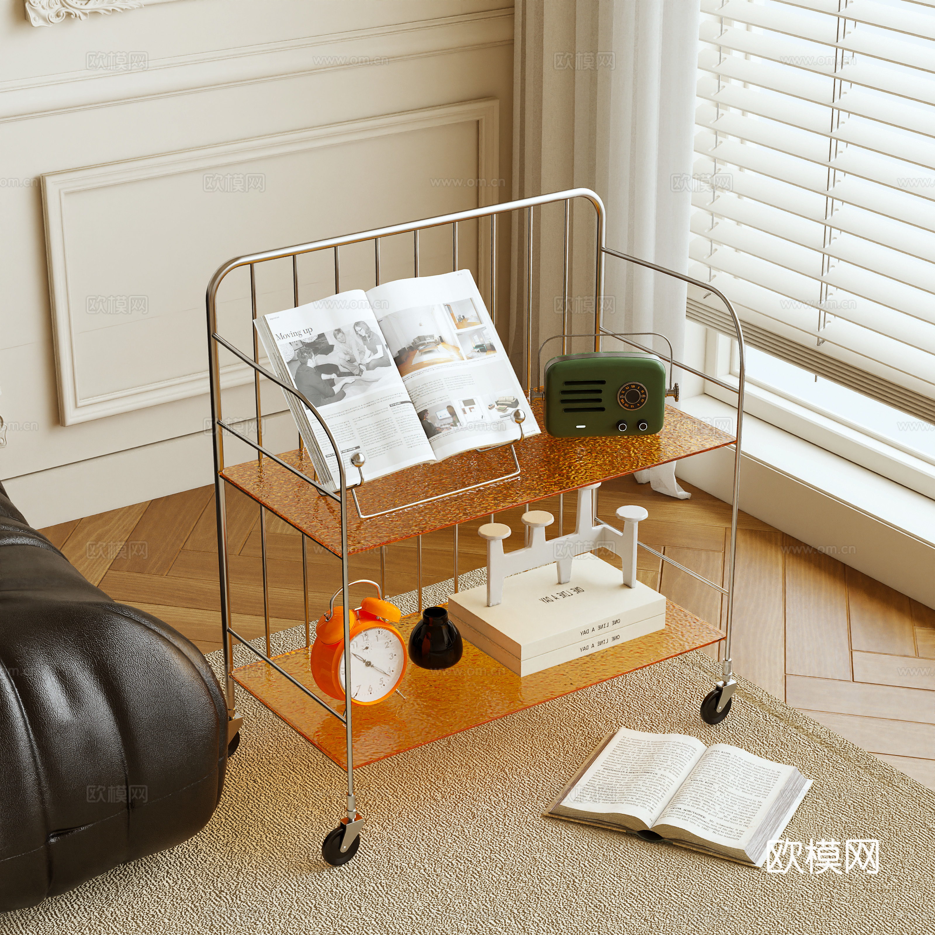 Modern side table Acrylic side table 3D model