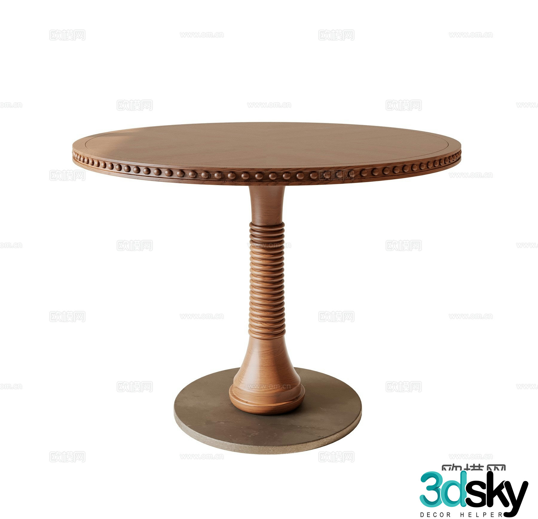 Modern medieval round dining table 3d model
