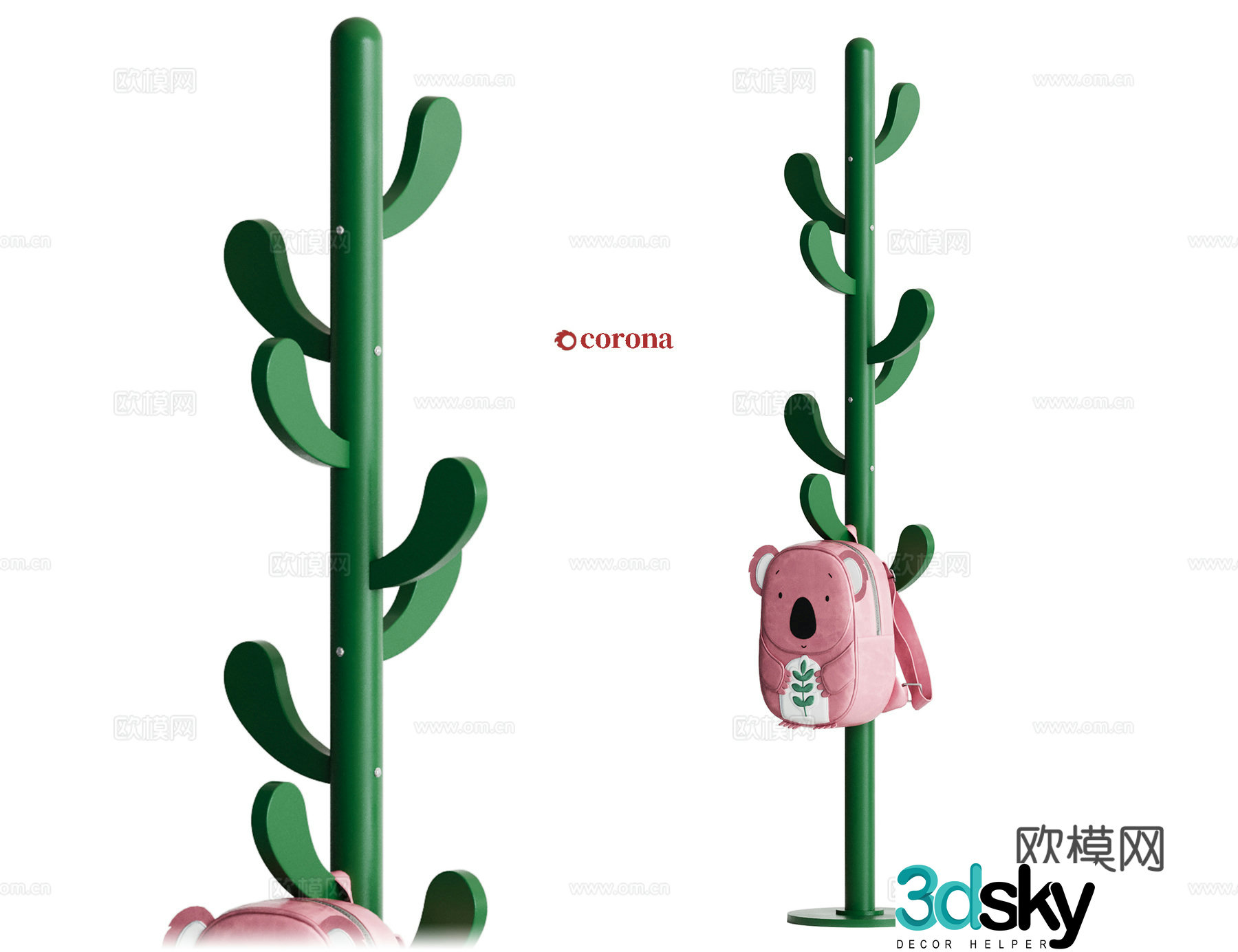Retro cactus floor hanger 3d model