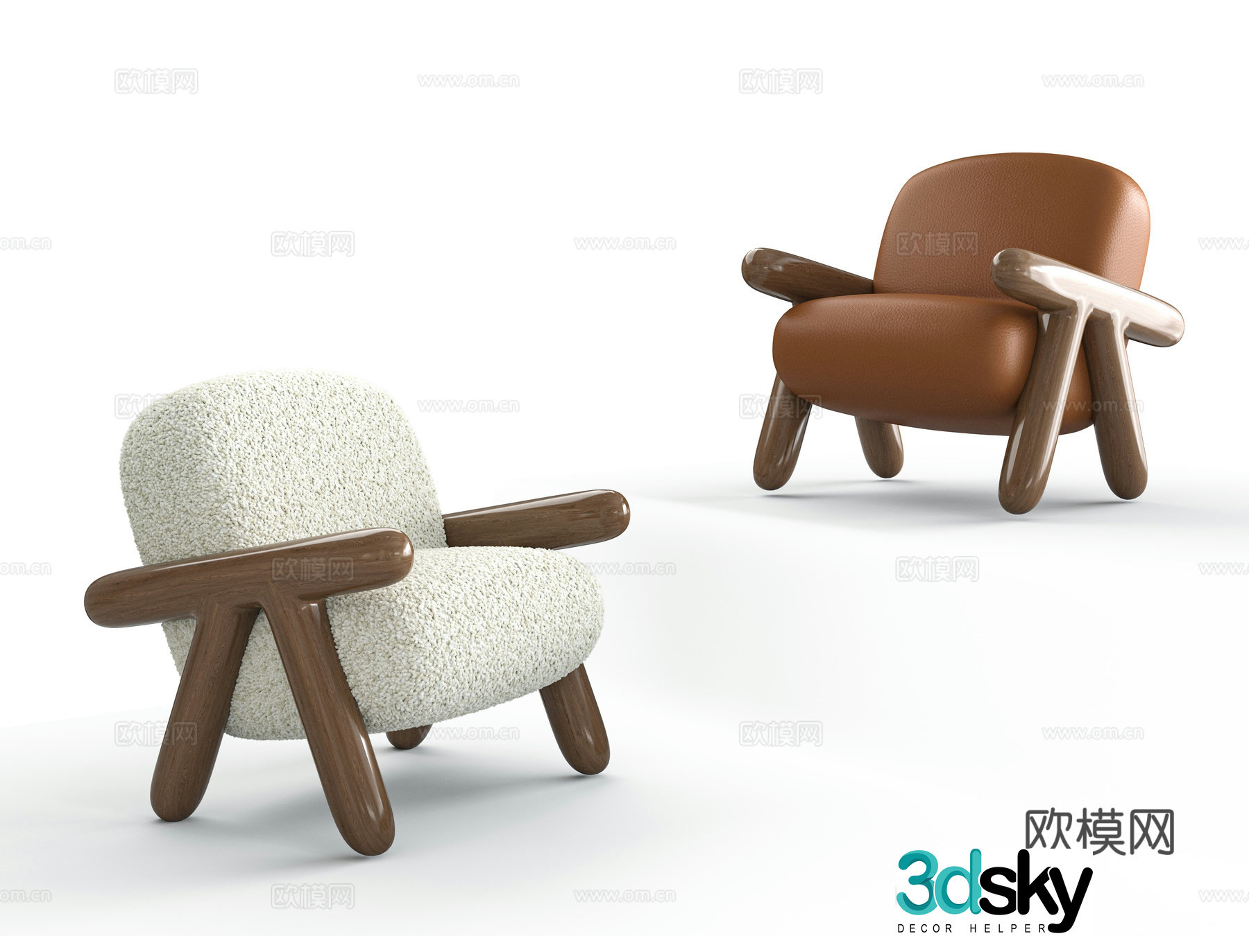 Single chair leisure chair 3d model