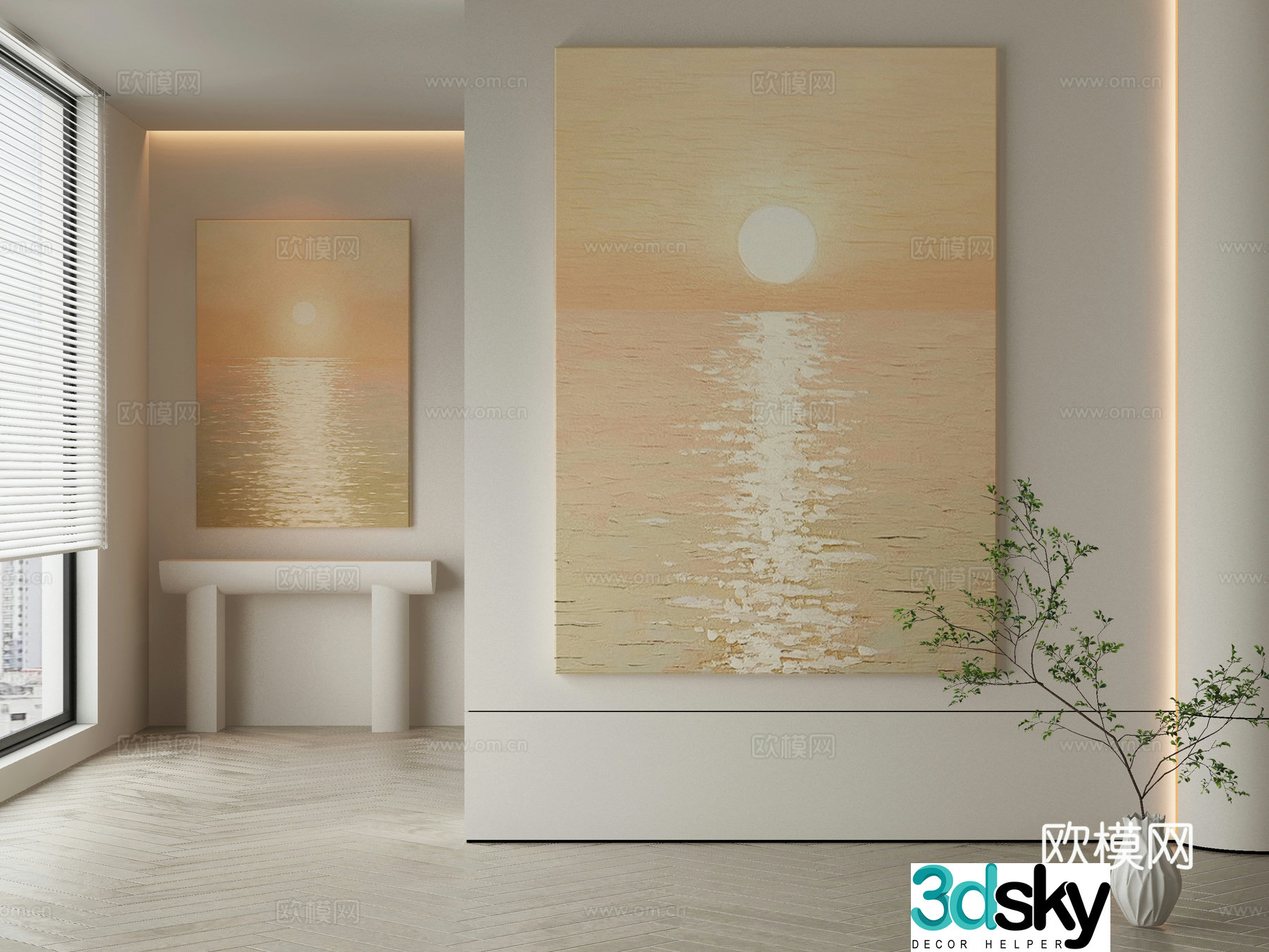 Modern Wasabi Hanging Painting 3D Model