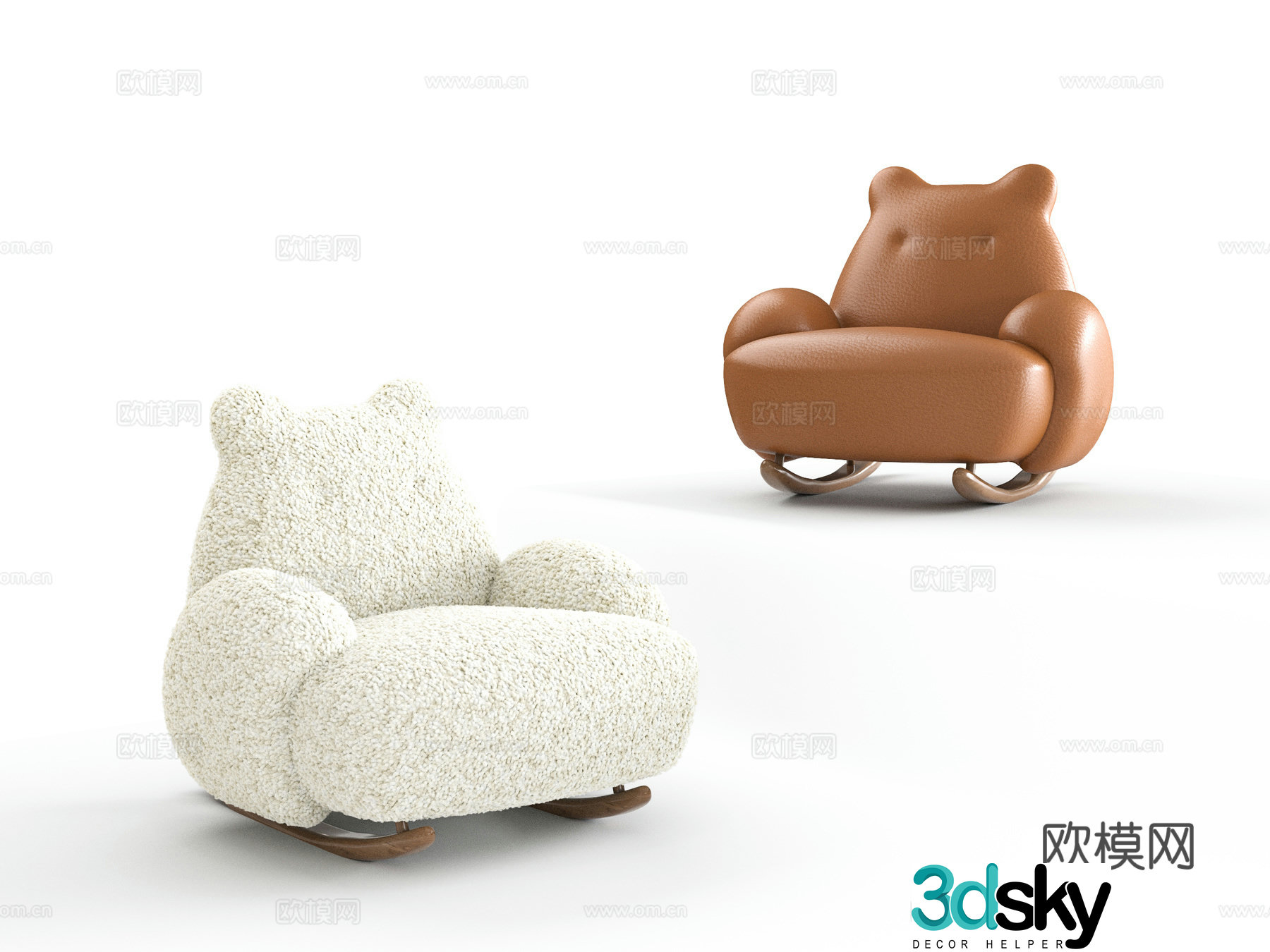 Bear rocking chair 3d model
