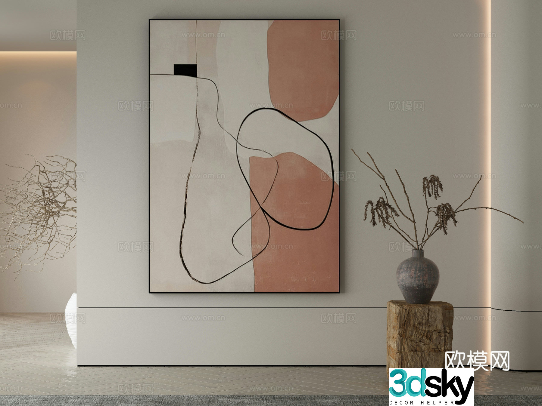 Modern Wasabi Hanging Painting 3D Model