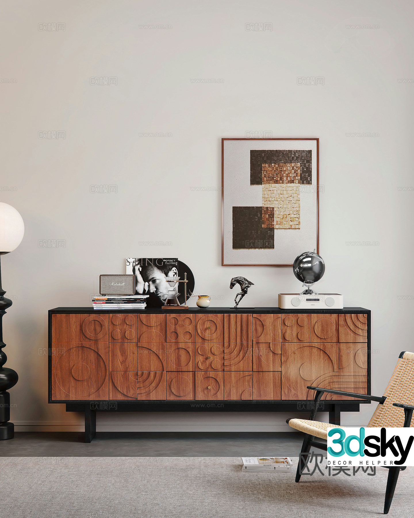Modern medieval porch cabinet end view porch cabinet entrance porch cabinet chest of cabinet side cabinet side cabinet decoration 3D model