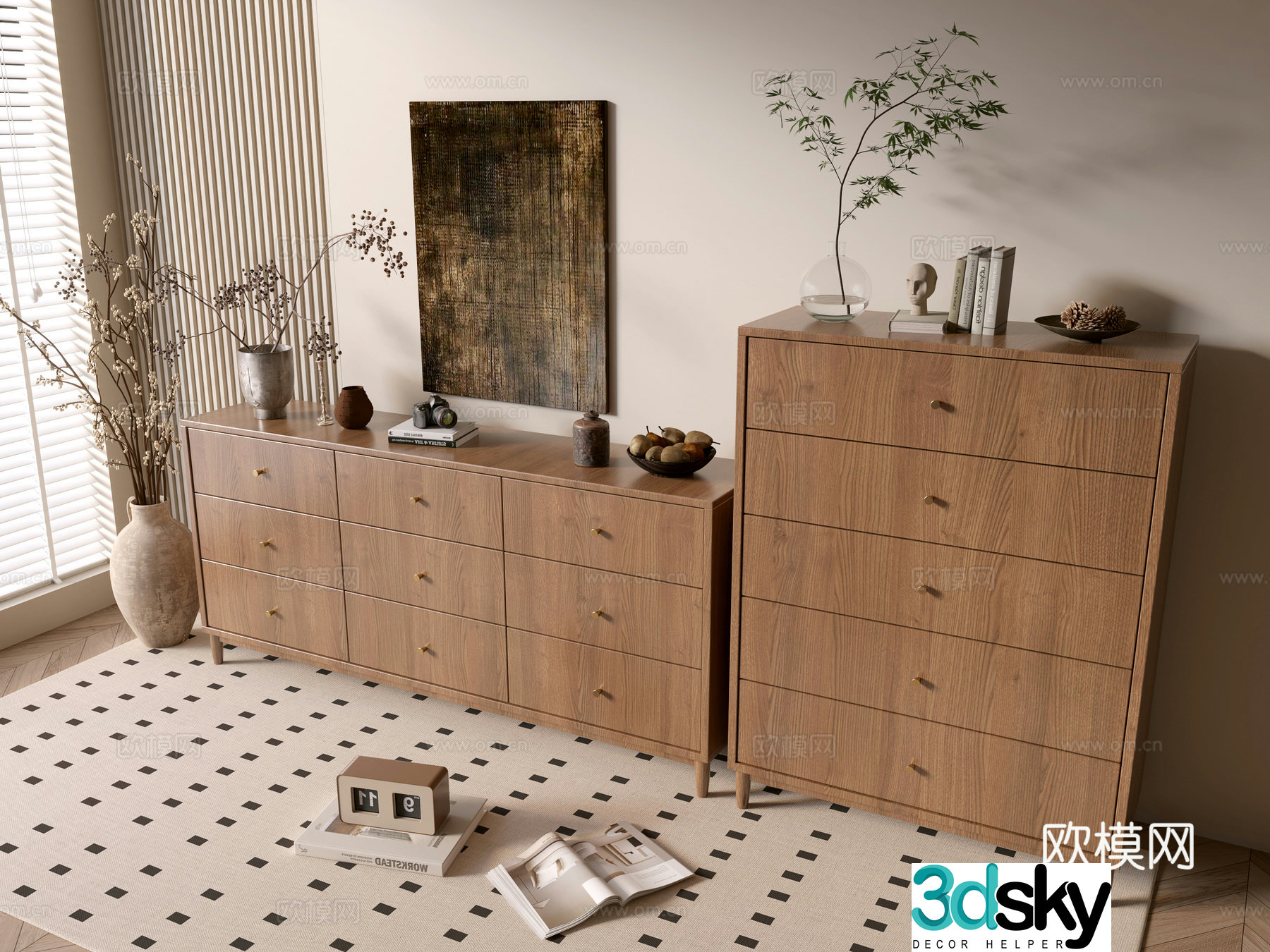 Modern wood grain cabinet minimalist wind cabinet whole cabinet sideboard cabinet balcony cabinet storage cabinet 3d model
