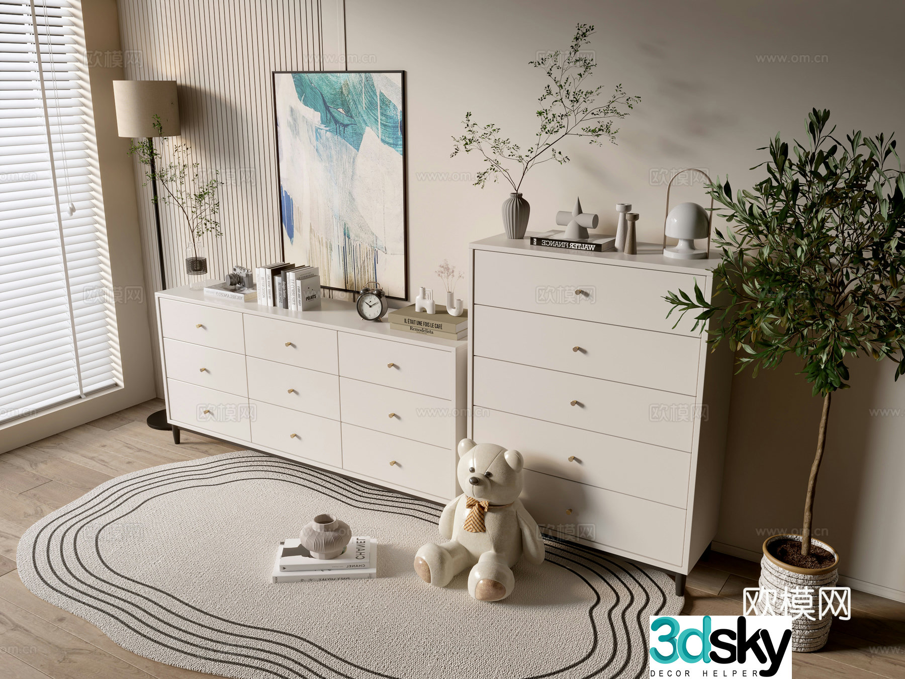 Modern cream wind cabinet whole cabinet sideboard balcony cabinet storage cabinet entrance entrance cabinet 3D model