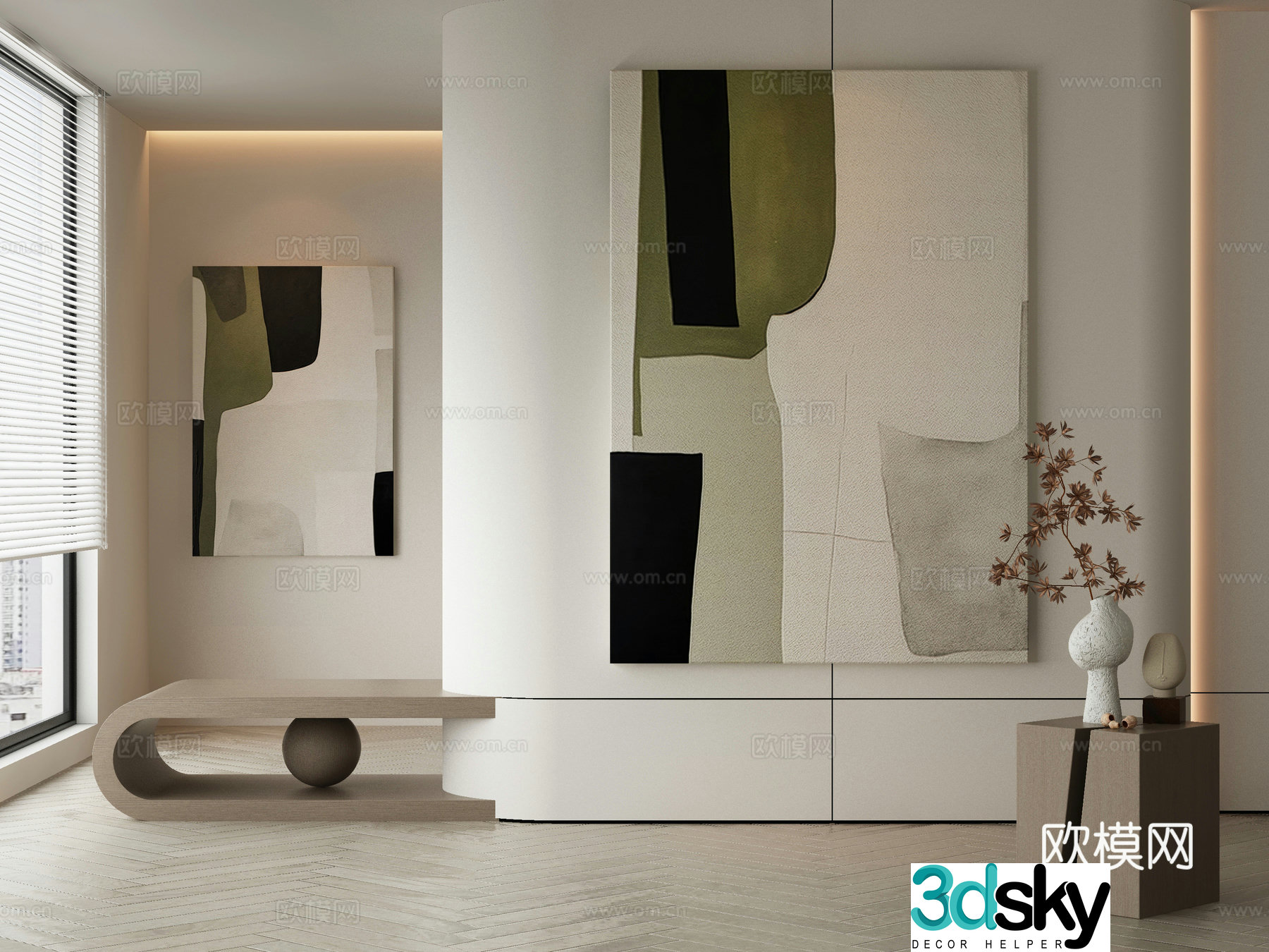 Modern Wasabi Hanging Painting 3D Model