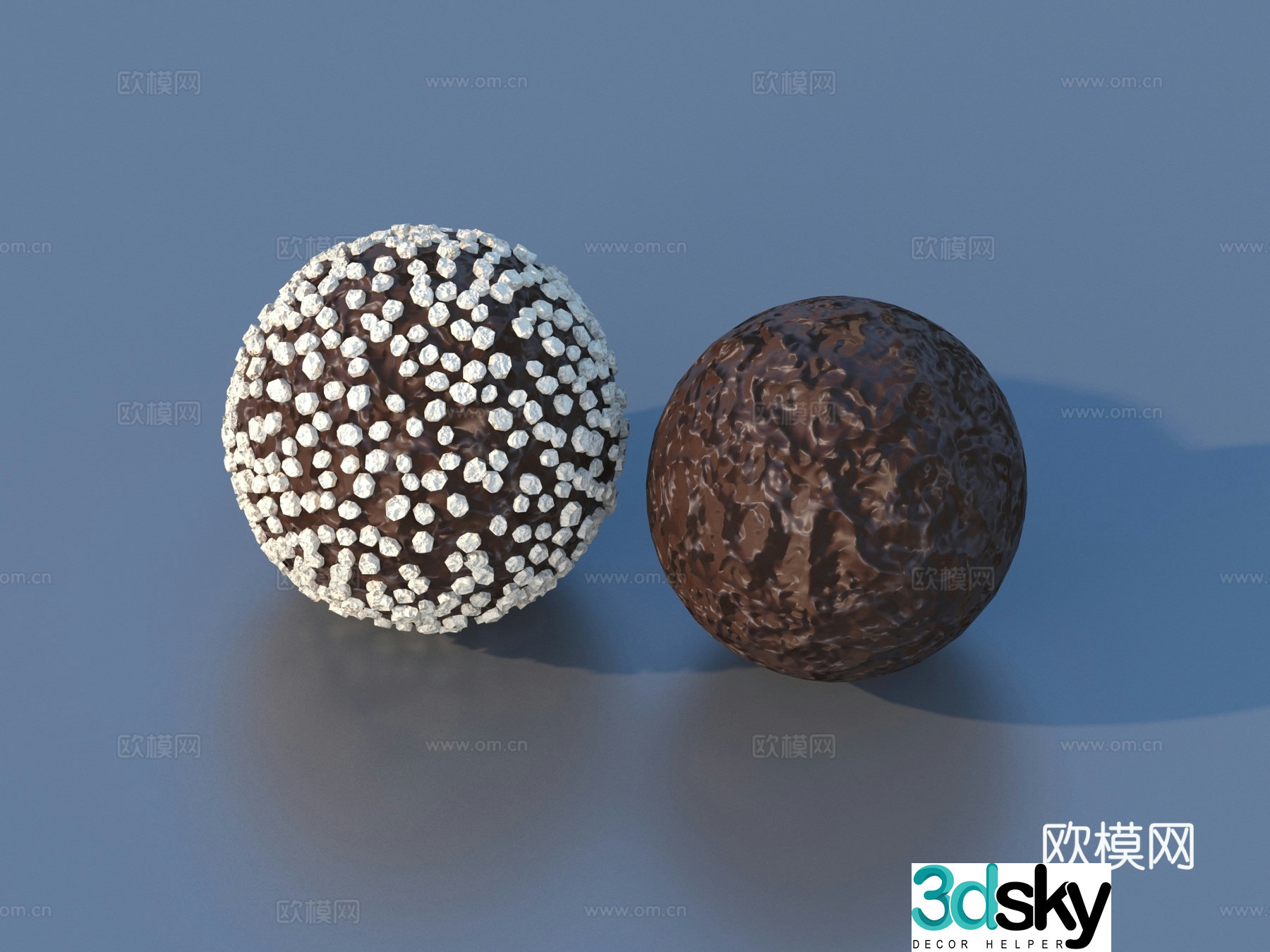 Chocolate balls chocolate dark chocolate snack food 3d model