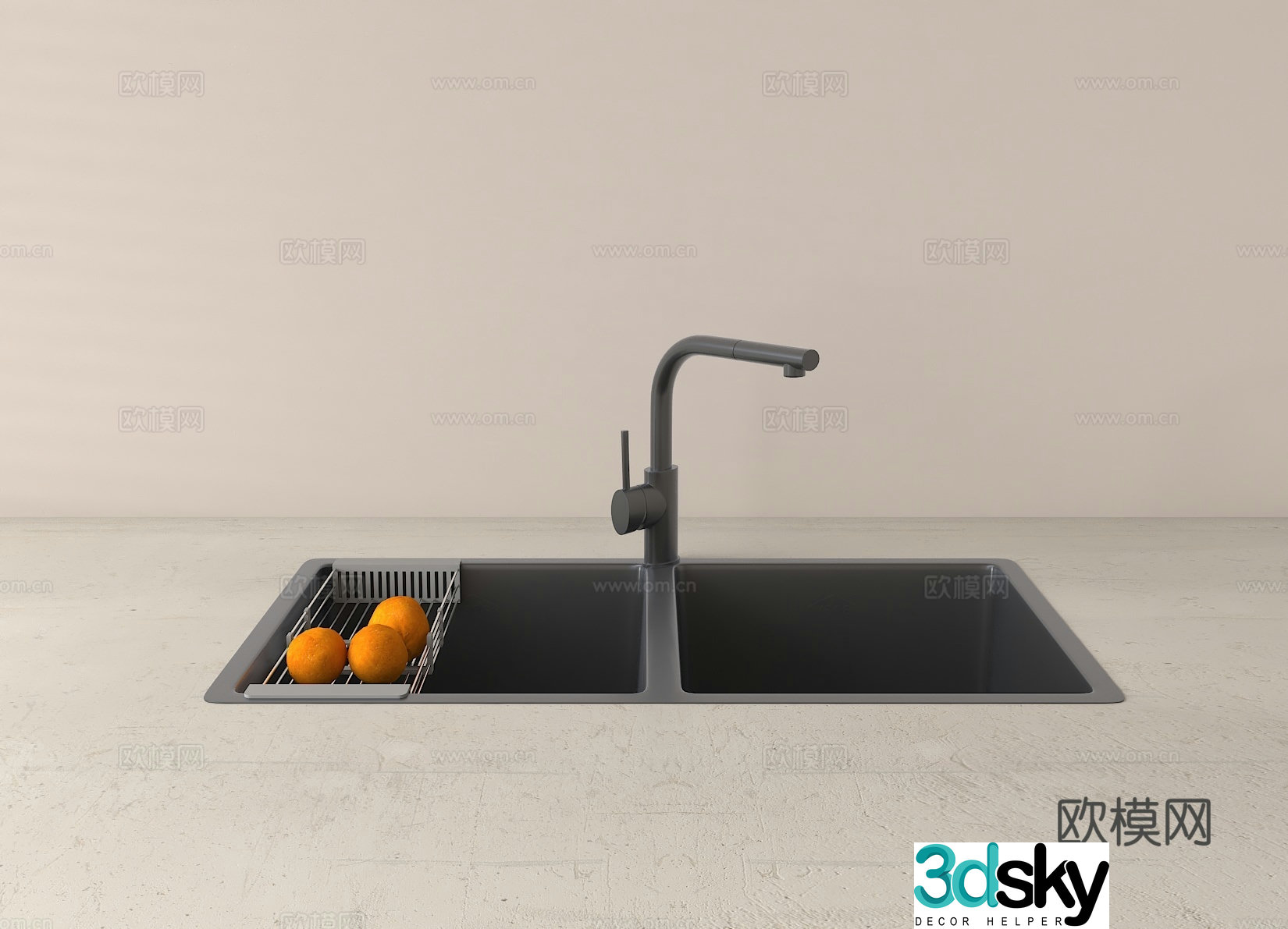Sink vegetable wash basin dishwasher 3D model