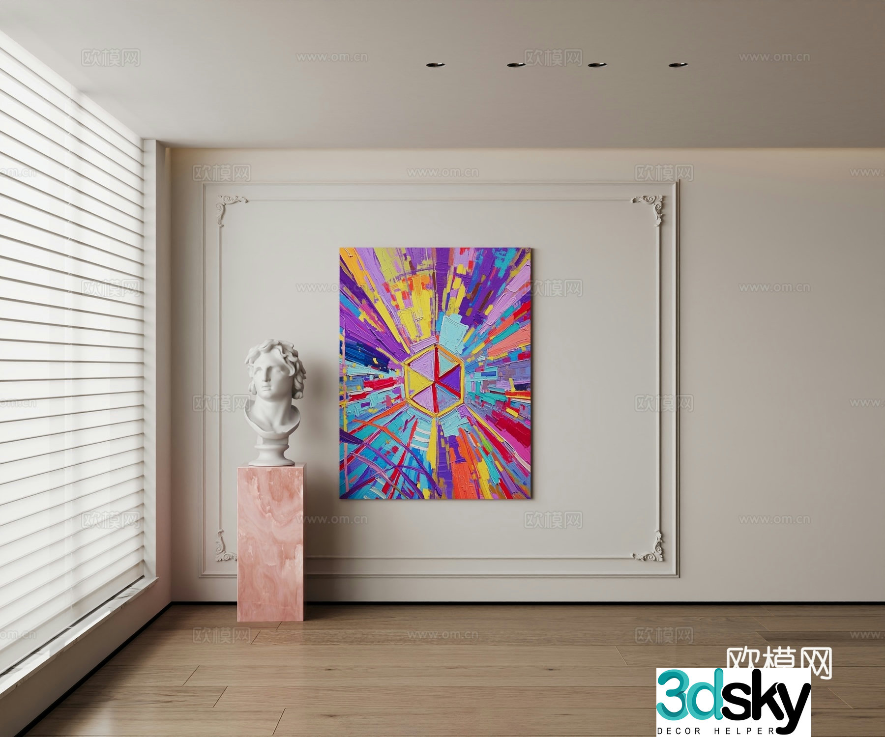 Modern style art deco hanging painting abstract painting art hanging painting oil painting 3d model