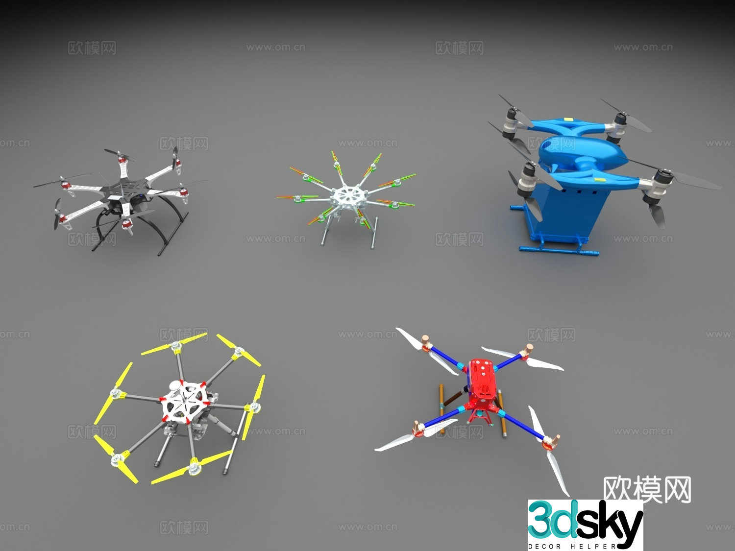 Drone small drone mini drone military drone transport drone 3d model