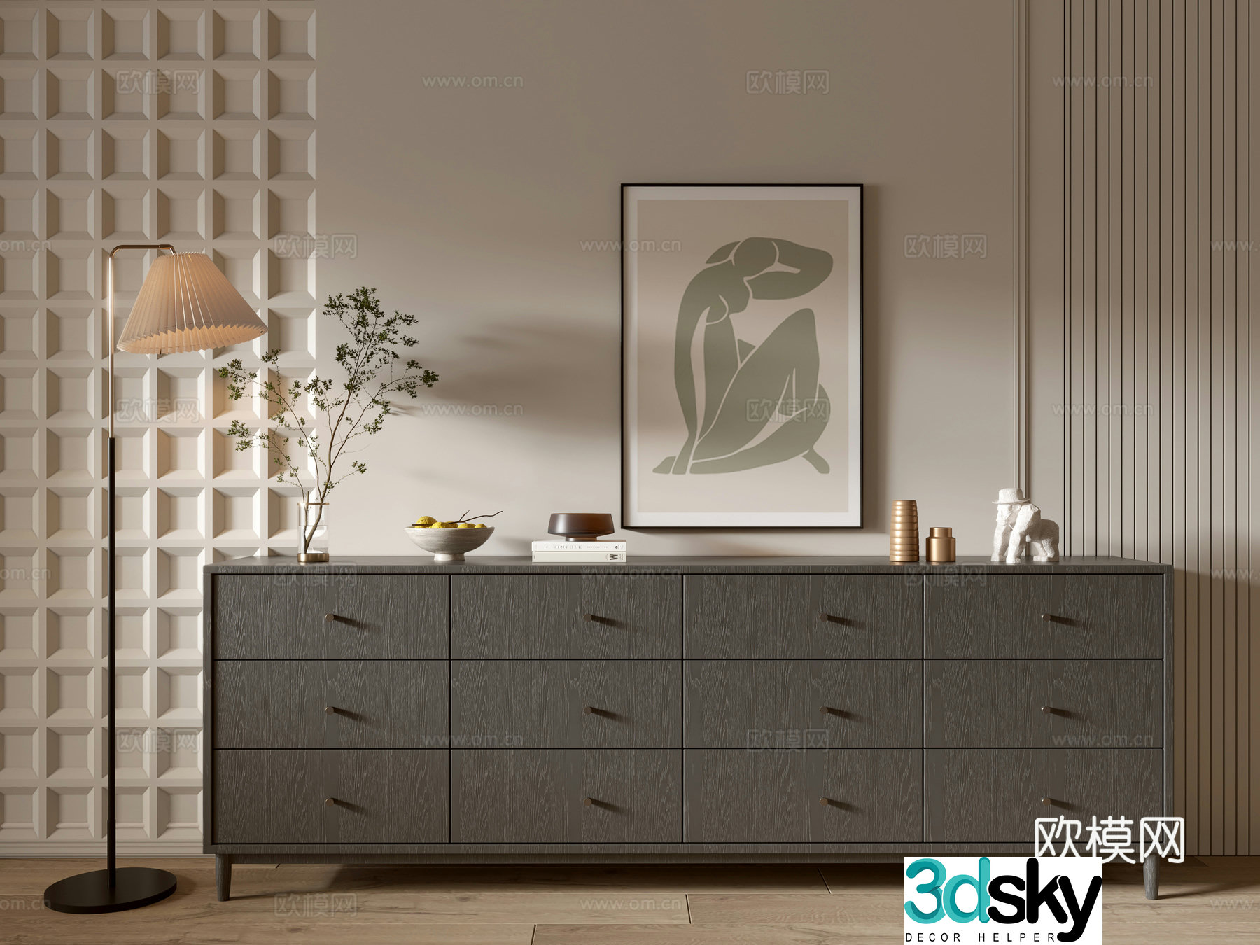 Modern black porch cabinet sideboard cabinet balcony cabinet storage cabinet entrance porch cabinet 3D model